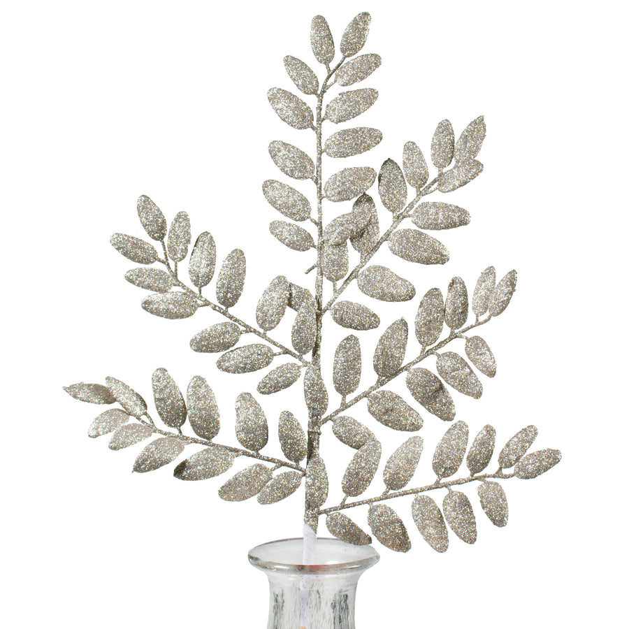 22" Honey Locust Leaf Glitter Spray: Platinum Item Number: 262294