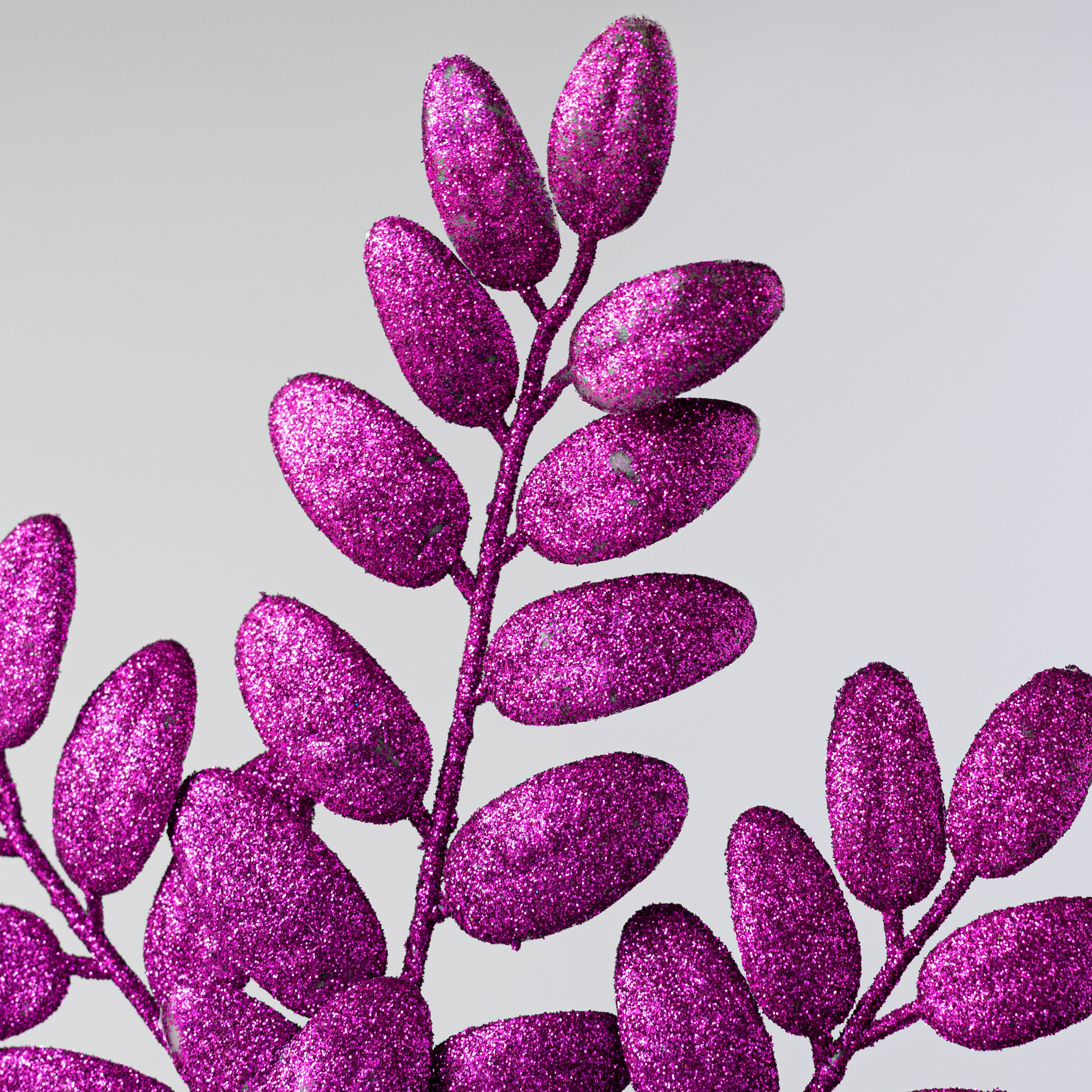 22" Honey Locust Leaf Glitter Spray: Purple Lifestyle Photo