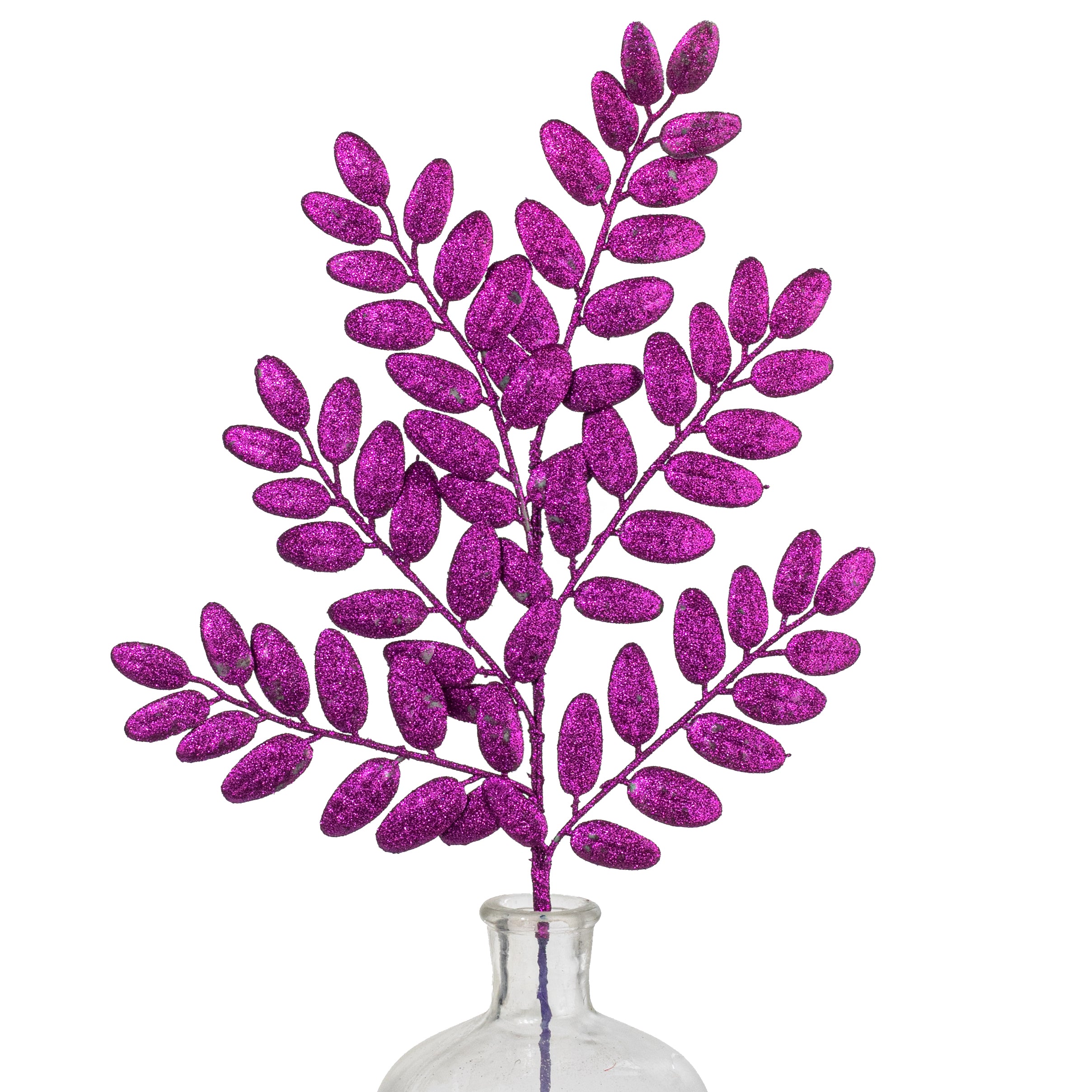 22" Honey Locust Leaf Glitter Spray: Purple Item Number: 262299
