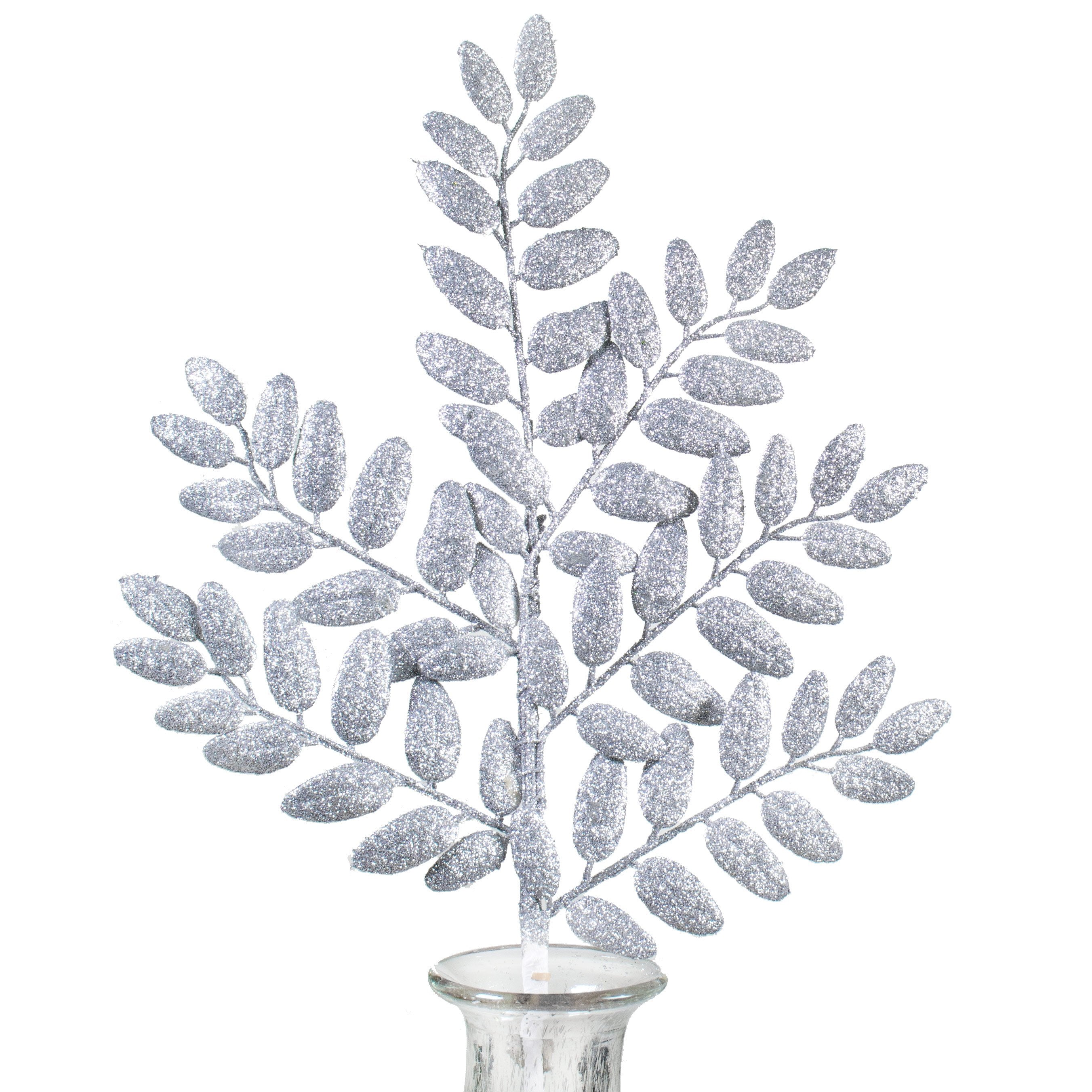 22" Honey Locust Leaf Glitter Spray: Silver Item Number: 262292