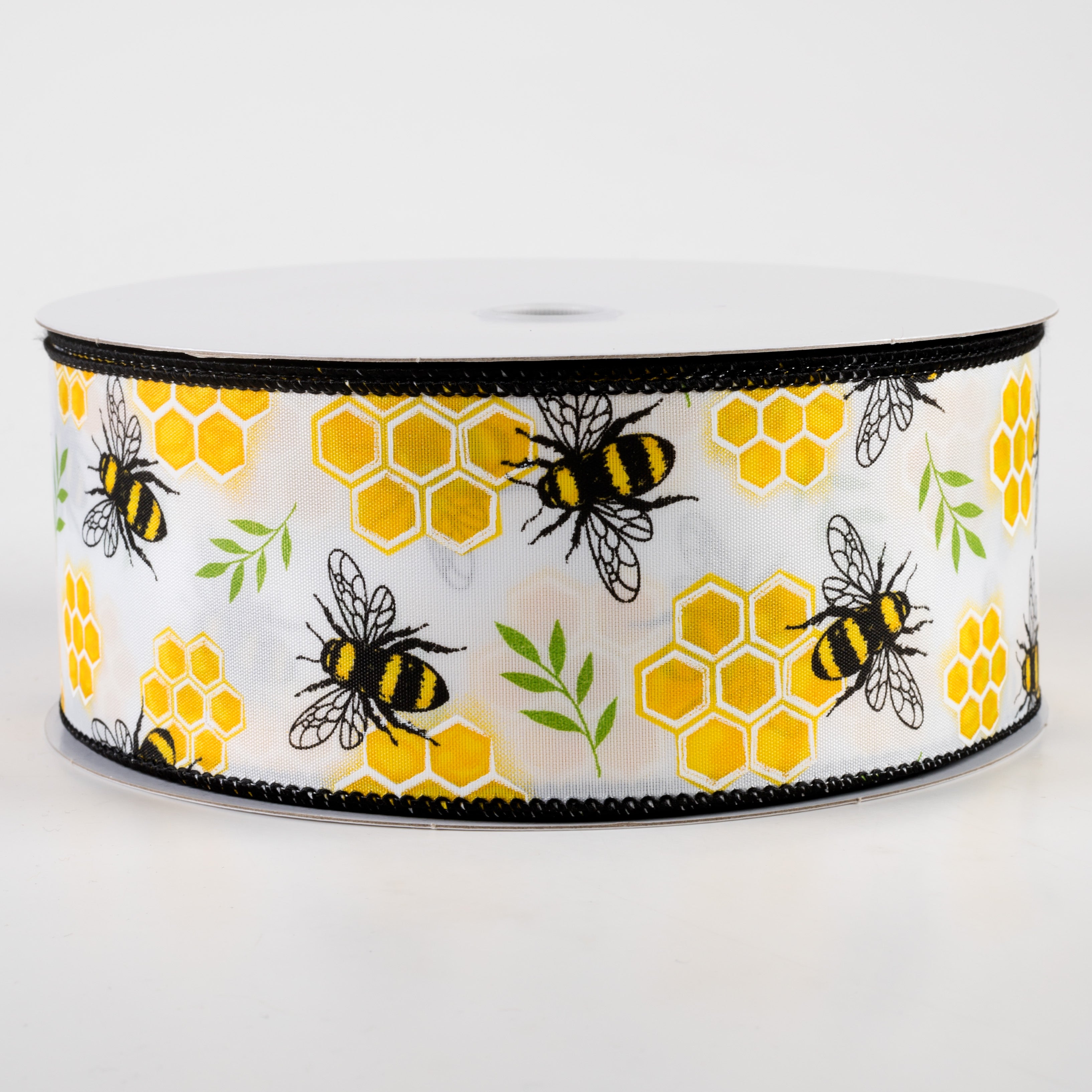 2.5" Honeycomb Bee Satin Ribbon (50 Yards)