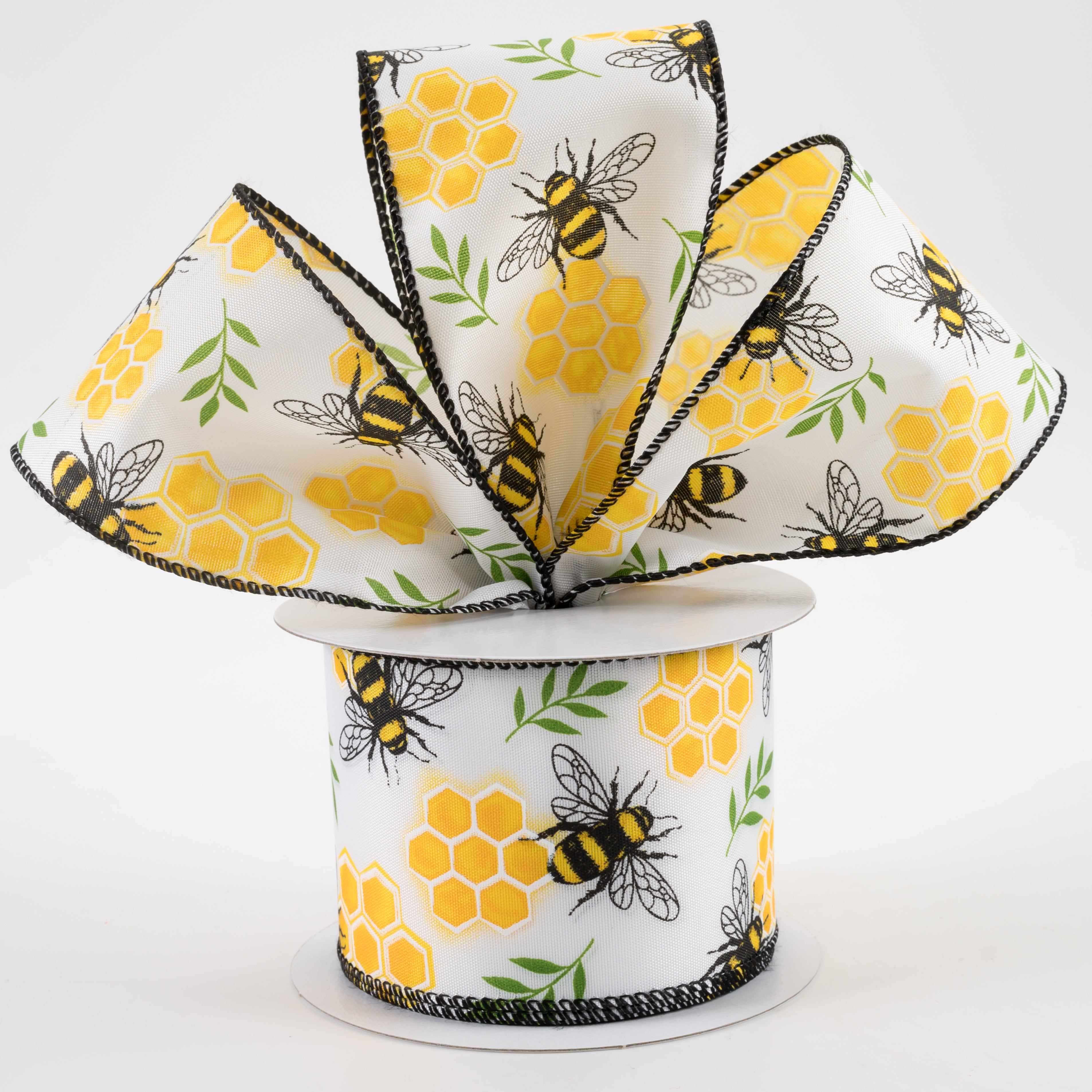 2.5" Honeycomb Bee Satin Ribbon (10 Yards) Lifestyle Photo