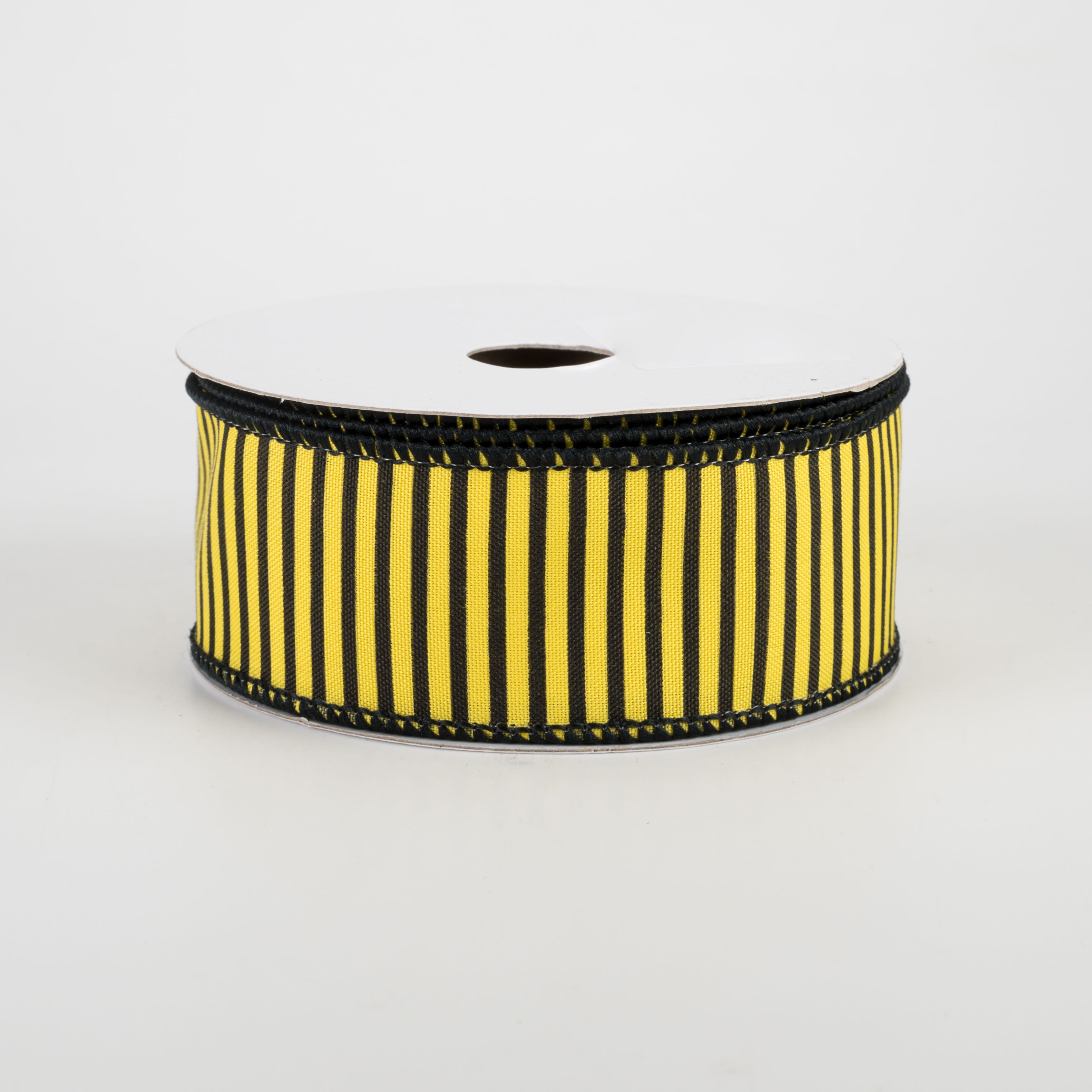 1.5" Horizontal Thin Stripes Ribbon: Yellow & Black (10 Yards)