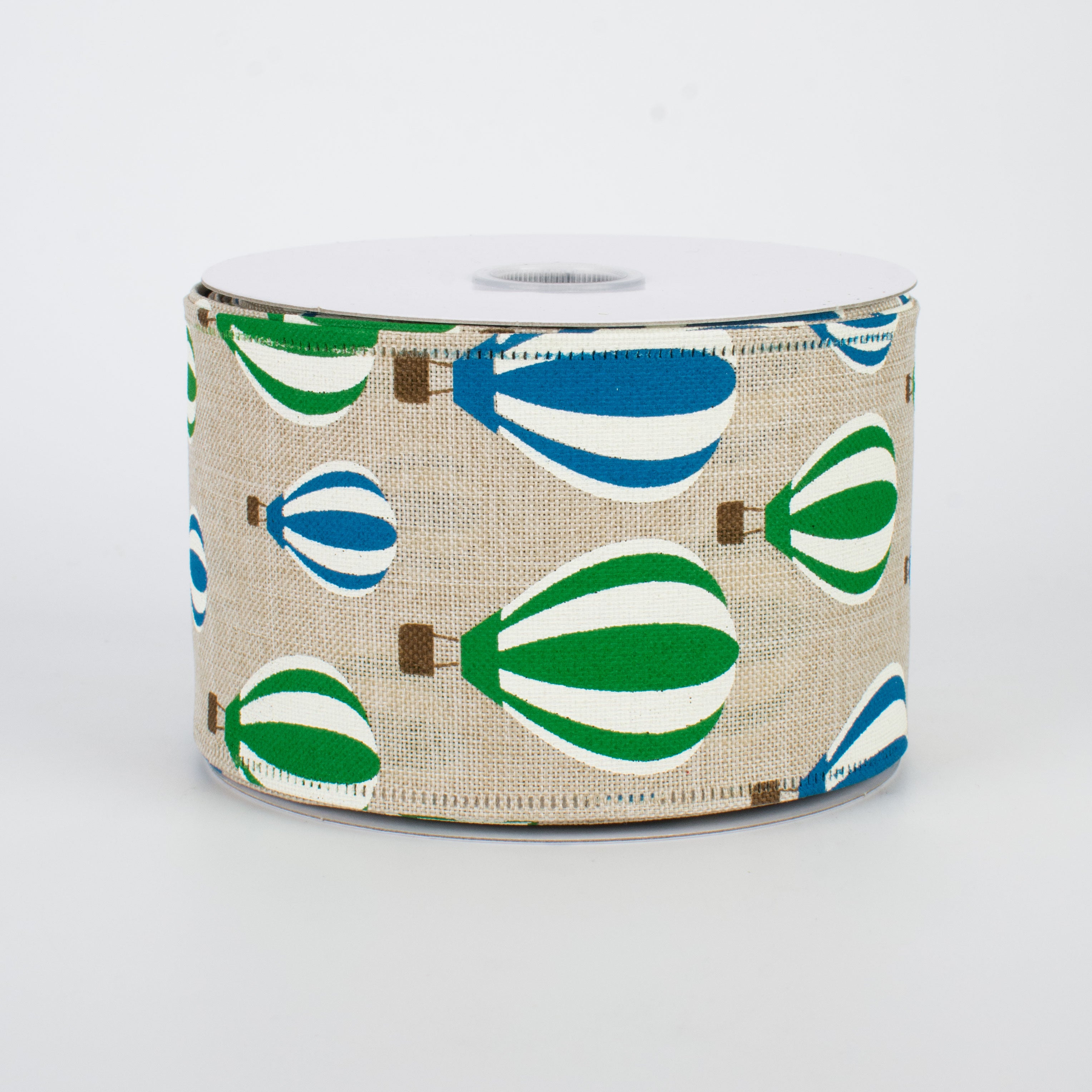 2.5" Hot Air Balloon Ribbon: Blue & Green (10 Yards)