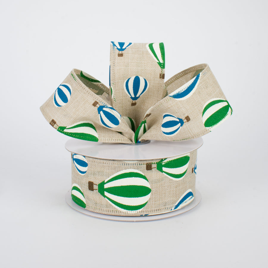 1.5" Hot Air Balloon Ribbon: Blue & Green (10 Yards) Lifestyle Photo