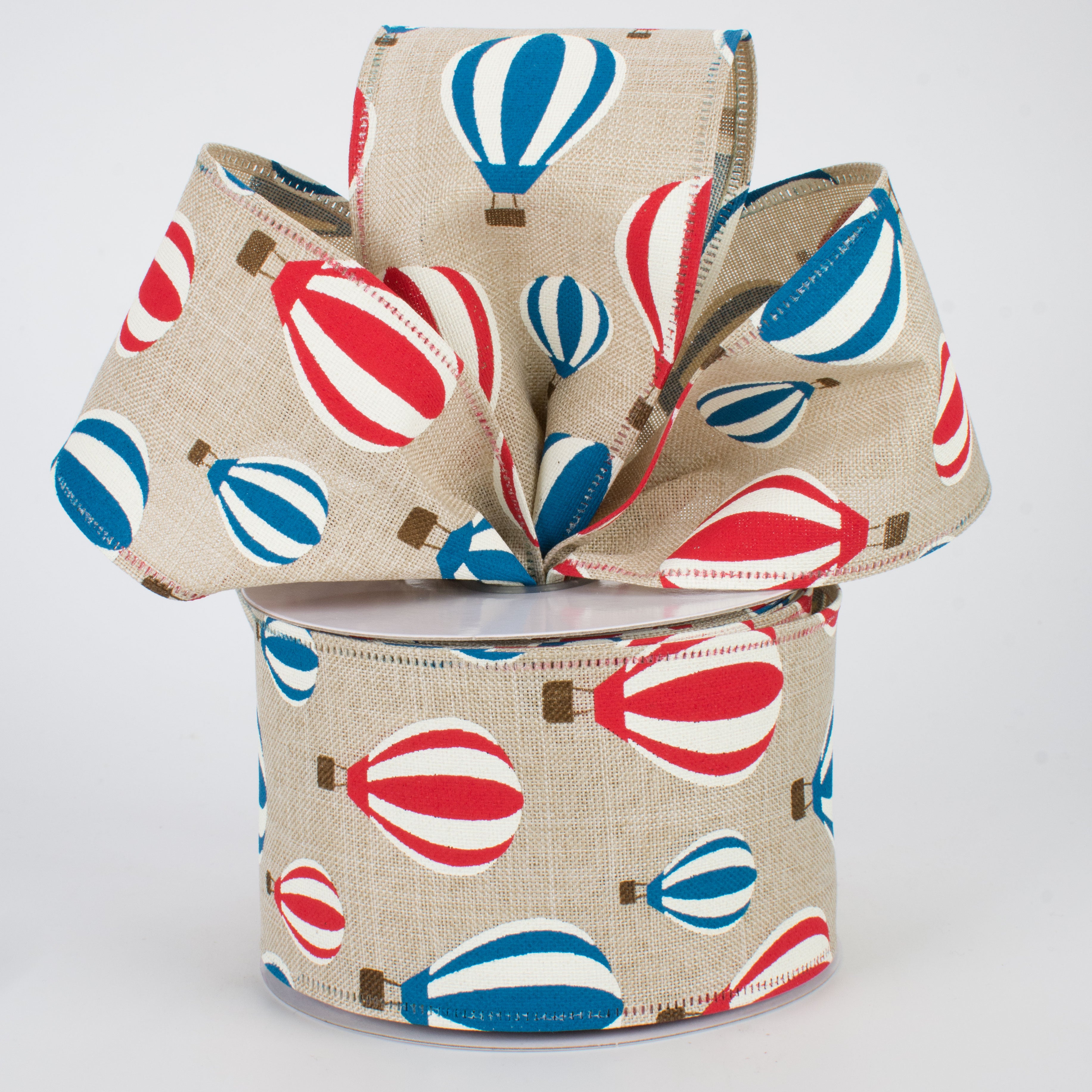 2.5" Hot Air Balloon Ribbon: Red, White, Blue (10 Yards) Lifestyle Photo