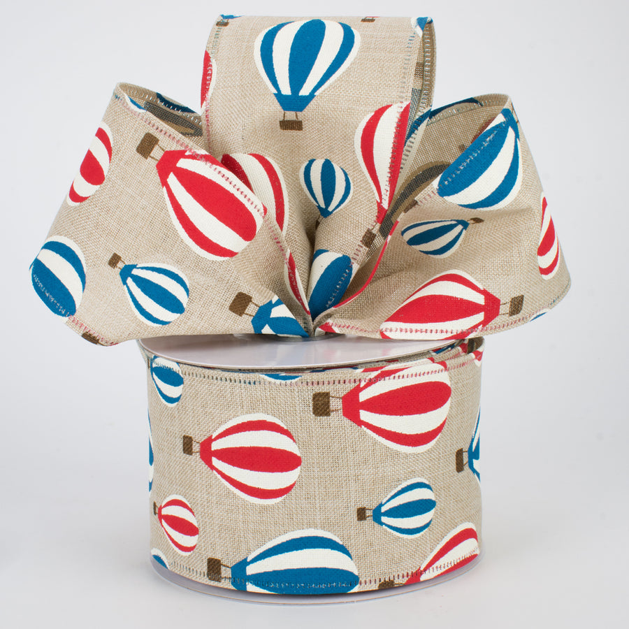 2.5" Hot Air Balloon Ribbon: Red, White, Blue (10 Yards) Lifestyle Photo