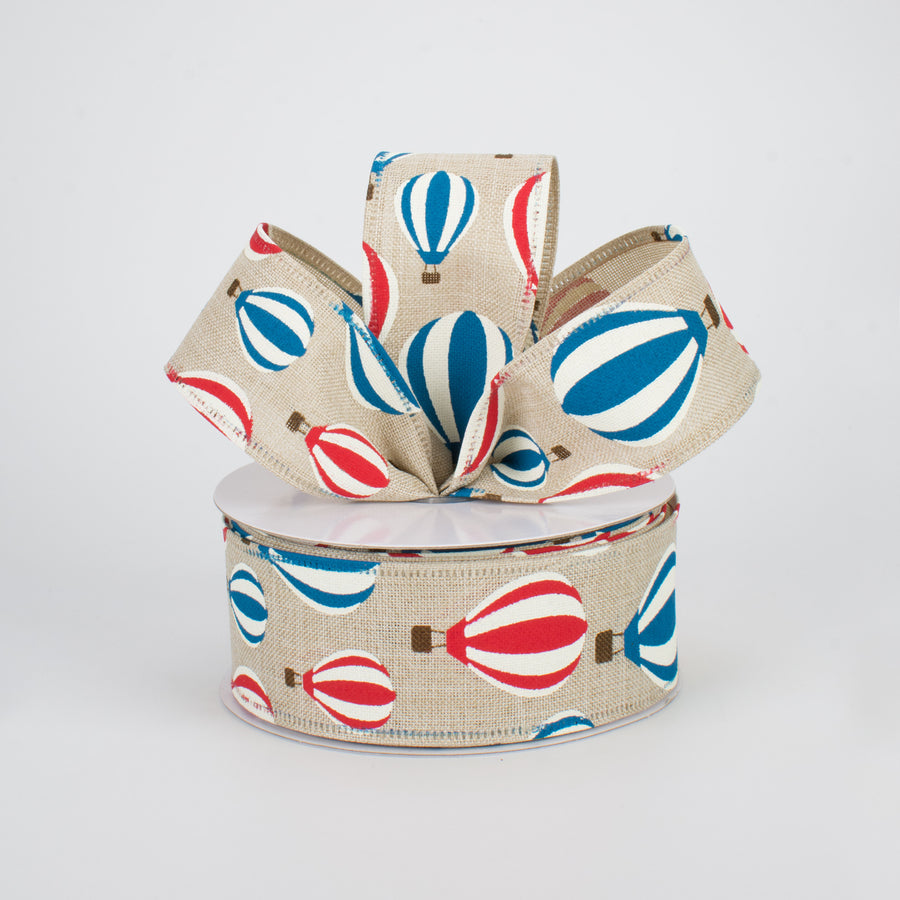 1.5" Hot Air Balloon Ribbon: Red, White, Blue (10 Yards) Lifestyle Photo