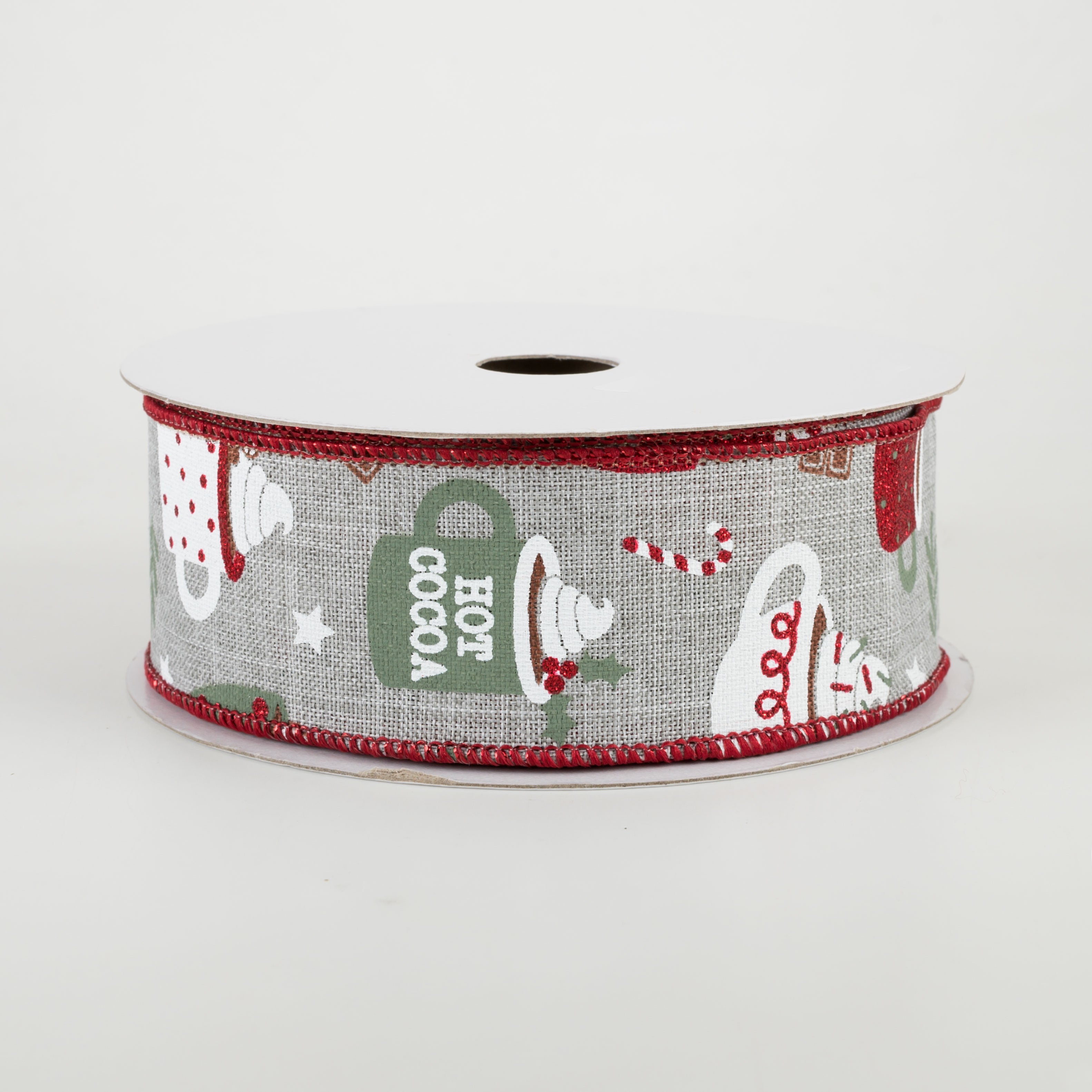 1.5" Hot Cocoa Ribbon: Light Grey (10 Yards)