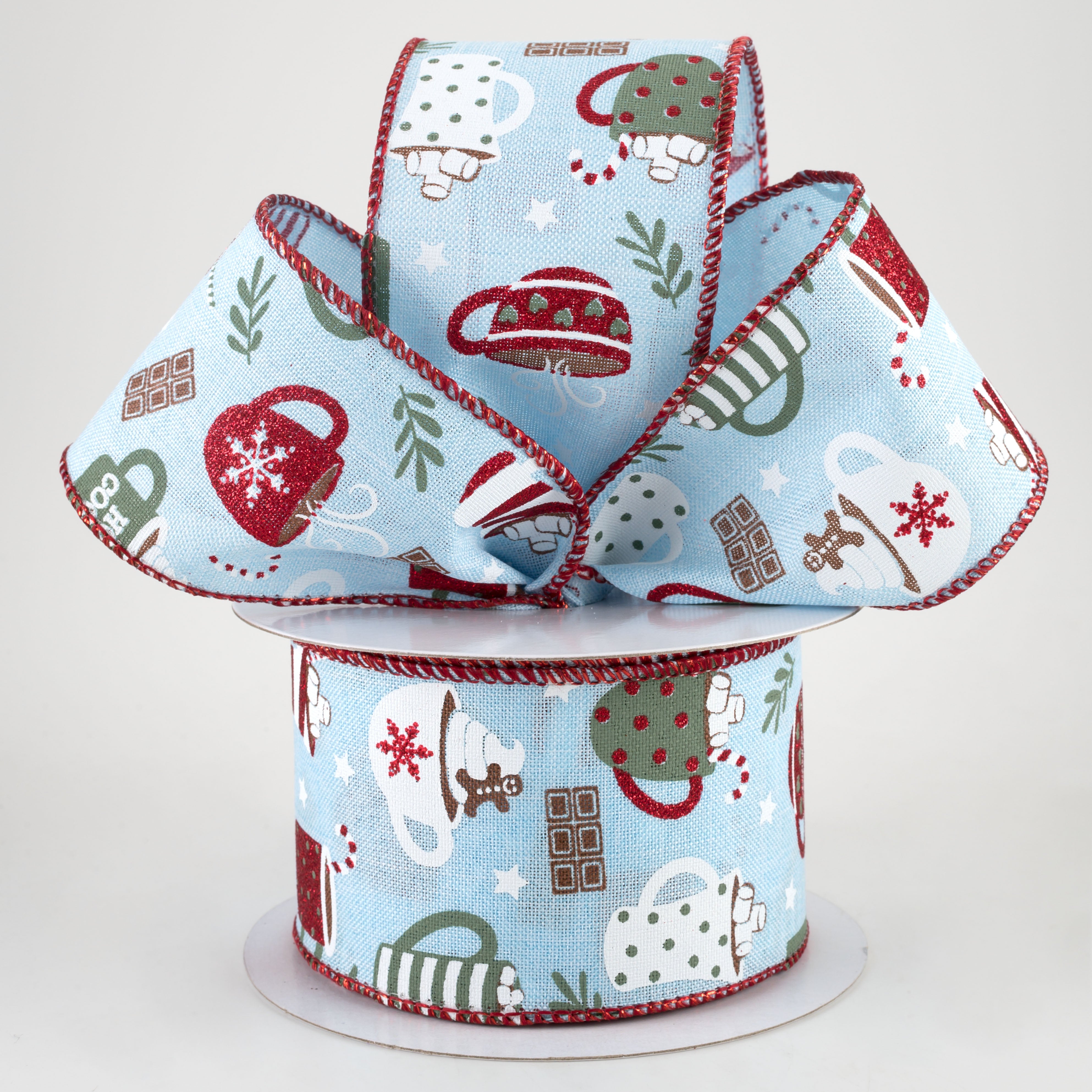 2.5" Hot Cocoa Ribbon: Pale Blue (10 Yards) Lifestyle Photo