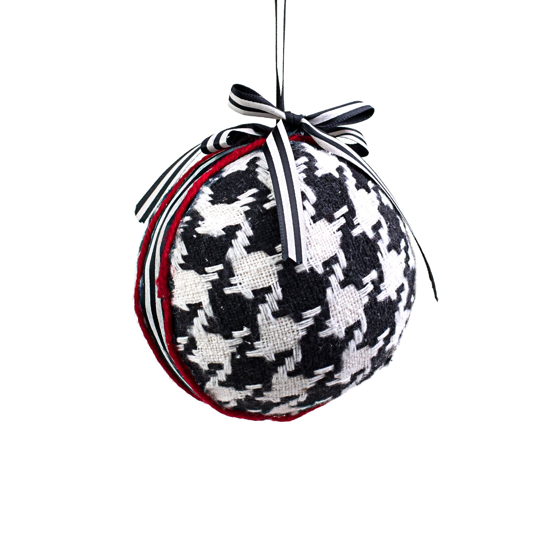 4" Houndstooth Ball Ornament Item Number: 85386BA4