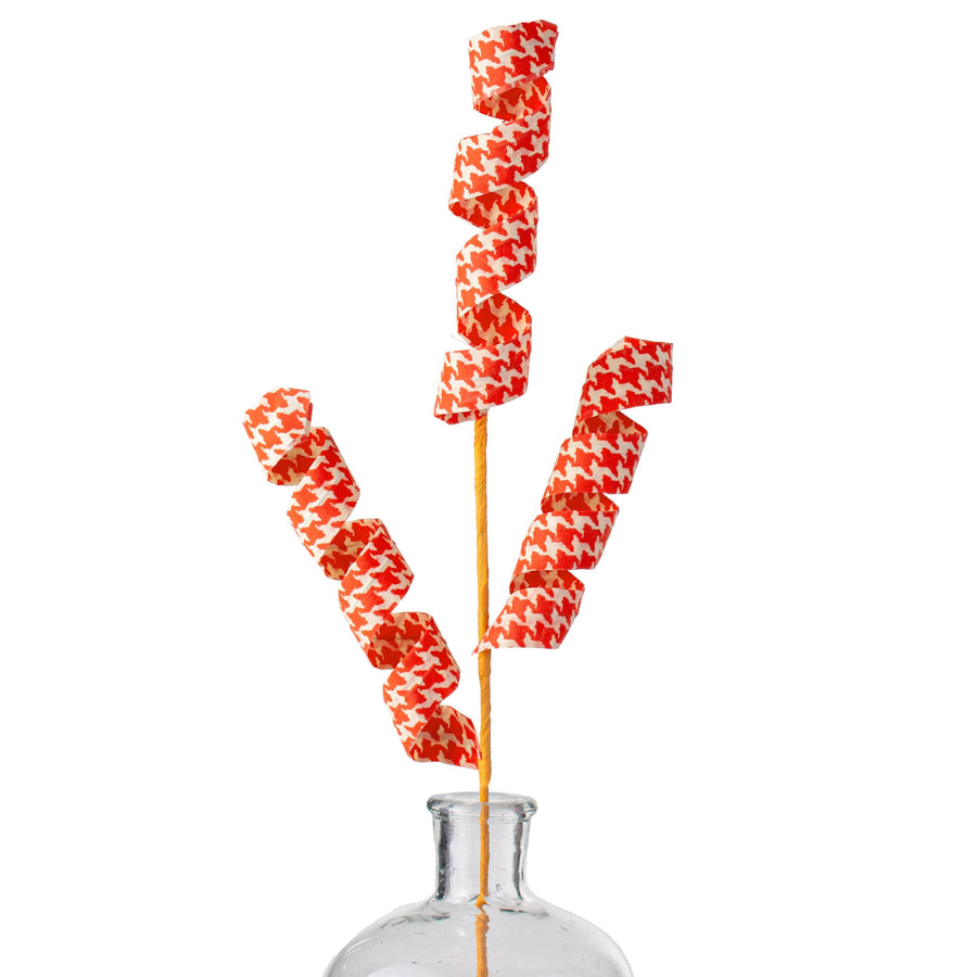 24" Houndstooth Curly Spray: Orange Item Number: 63007ORWT
