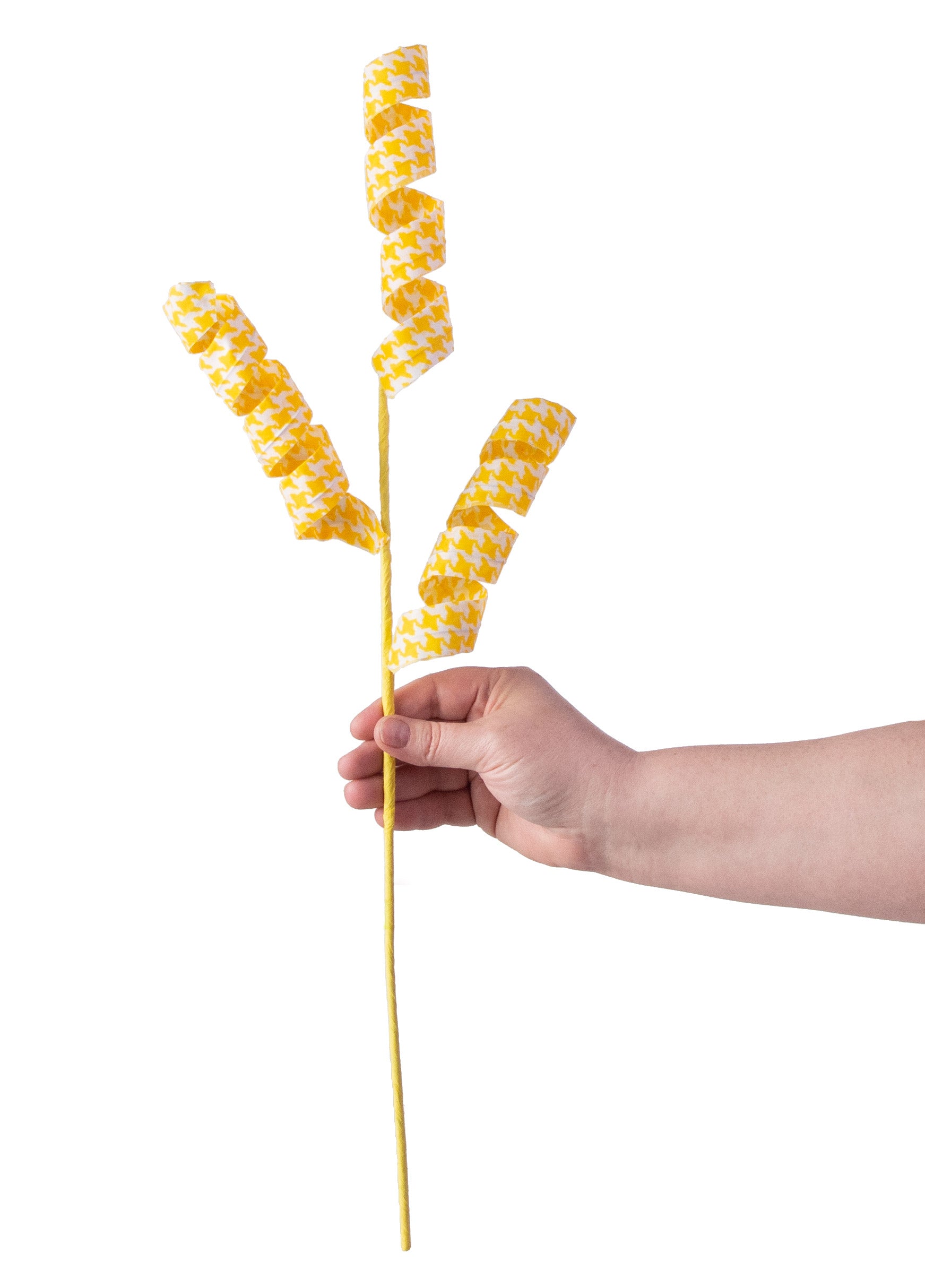 24" Houndstooth Curly Spray: Yellow detail photo 3