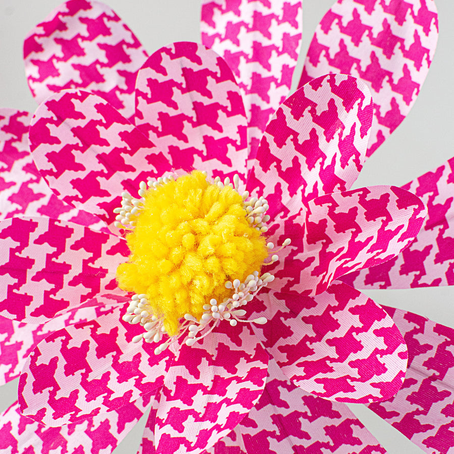 24" Houndstooth Sunflower Spray: Fuchsia Pink Lifestyle Photo