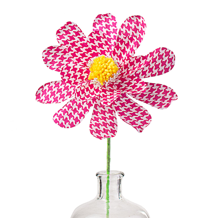 24" Houndstooth Sunflower Spray: Fuchsia Pink Item Number: 63109PK