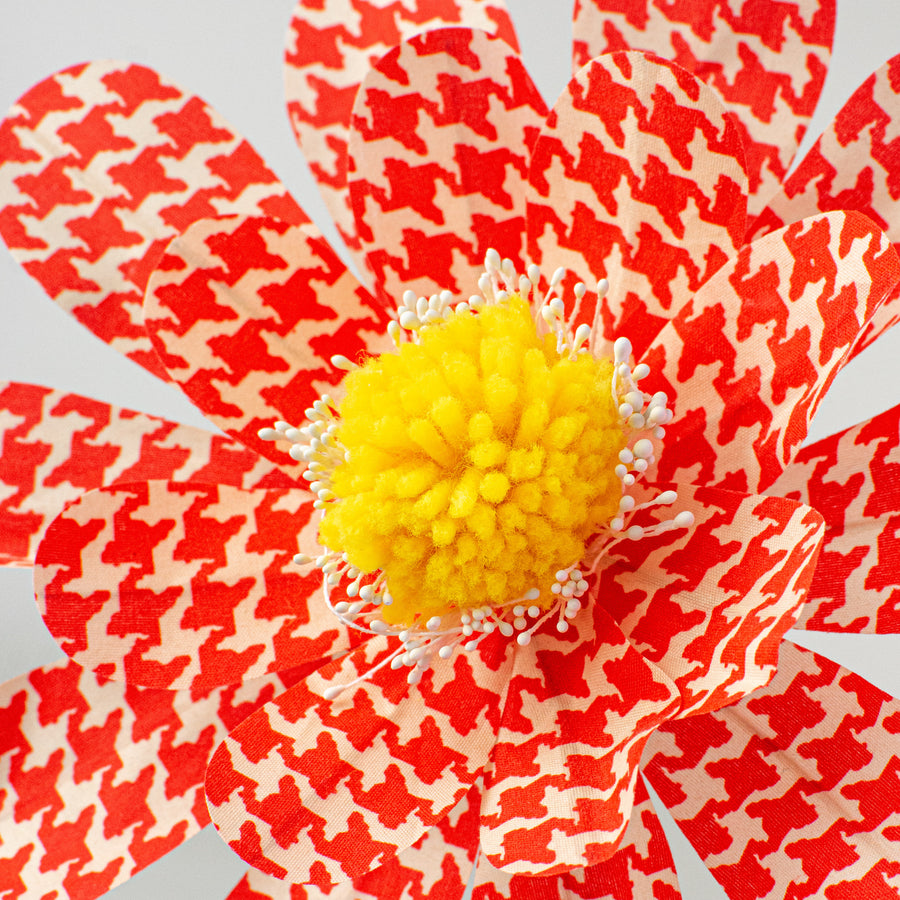 24" Houndstooth Sunflower Spray: Orange Lifestyle Photo