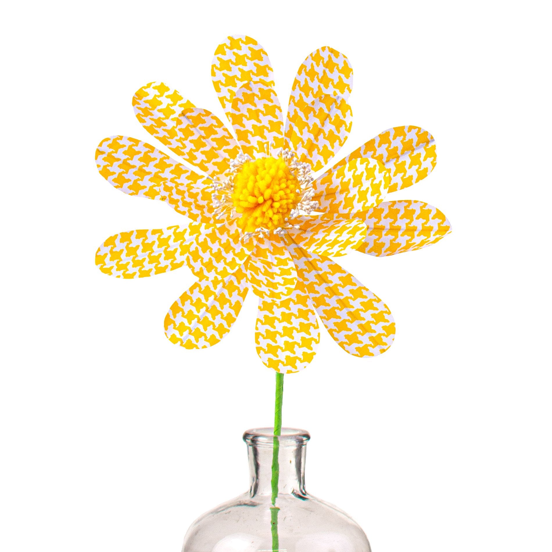 24" Houndstooth Sunflower Spray: Yellow Item Number: 63109YW