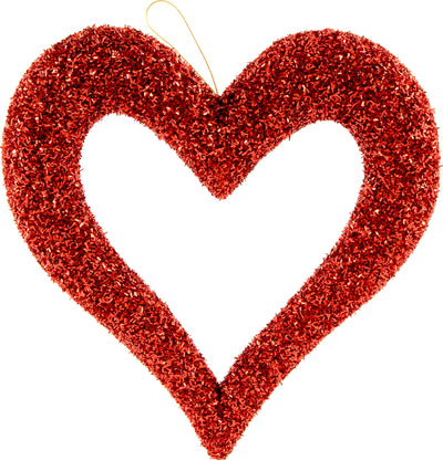 10" Glitter Foam Open Heart Decoration