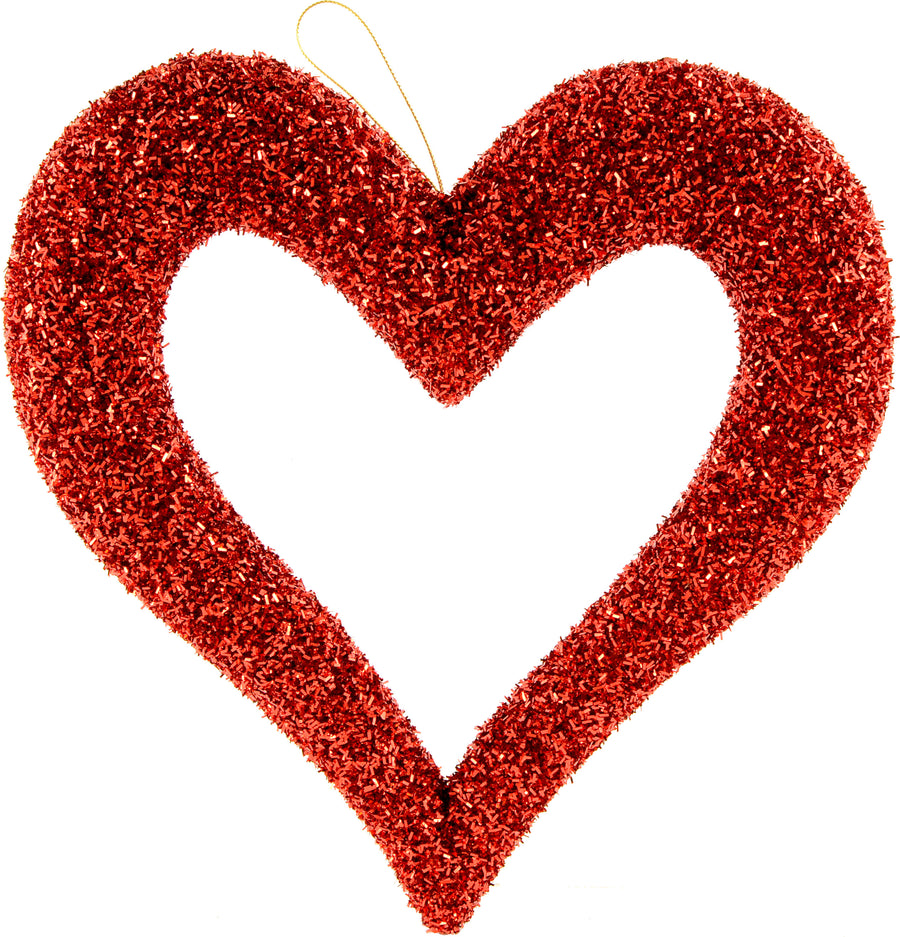 10" Glitter Foam Open Heart Decoration