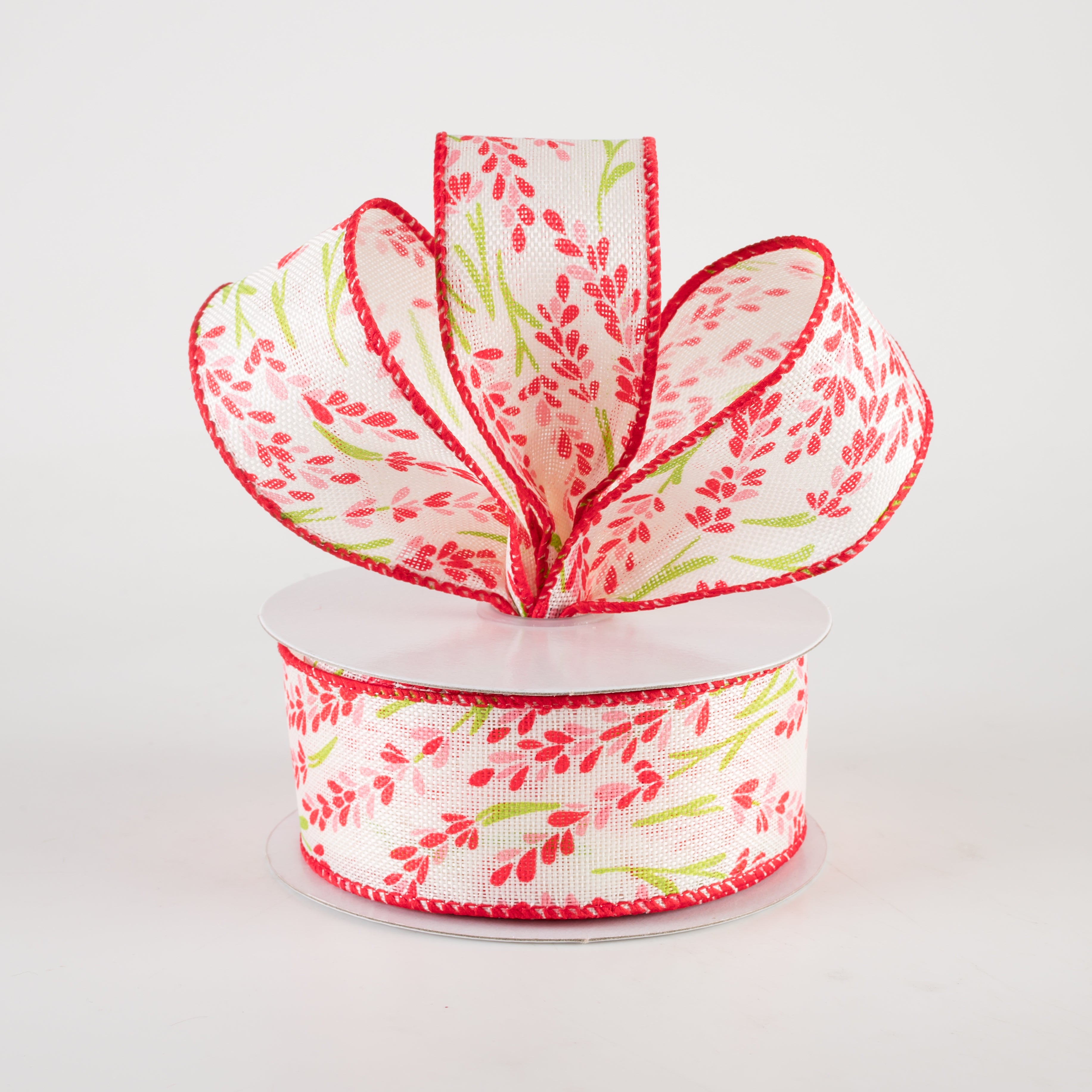 1.5" Hyacinth Linen Ribbon: Ivory, Pink (10 Yards) Lifestyle Photo