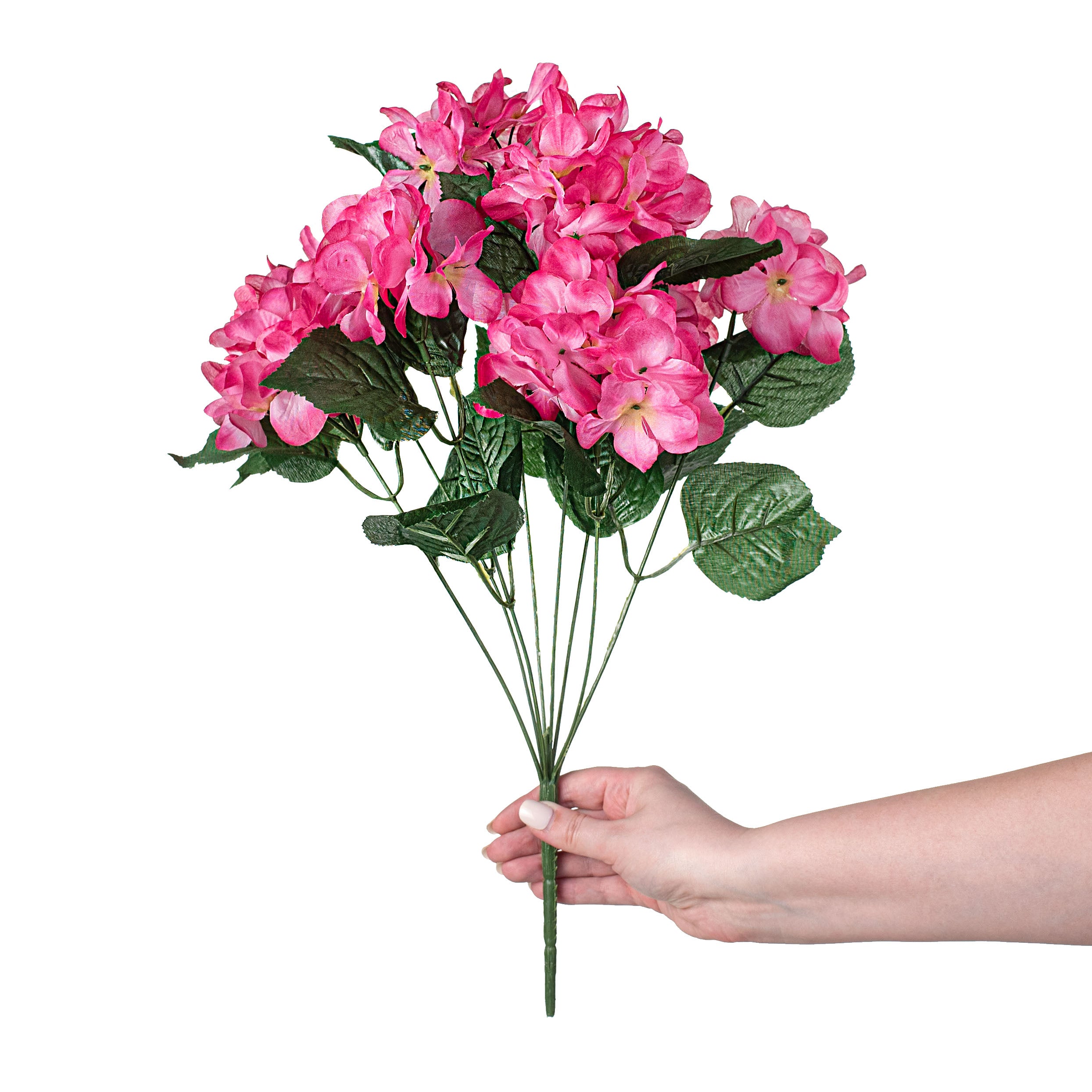 20" Hydrangea Bush: Fuchsia Pink detail photo 3