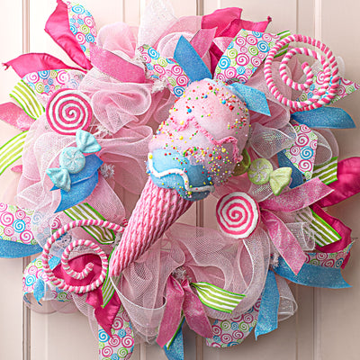 15" Ice Cream Ornament: Pink & Blue Lifestyle Photo