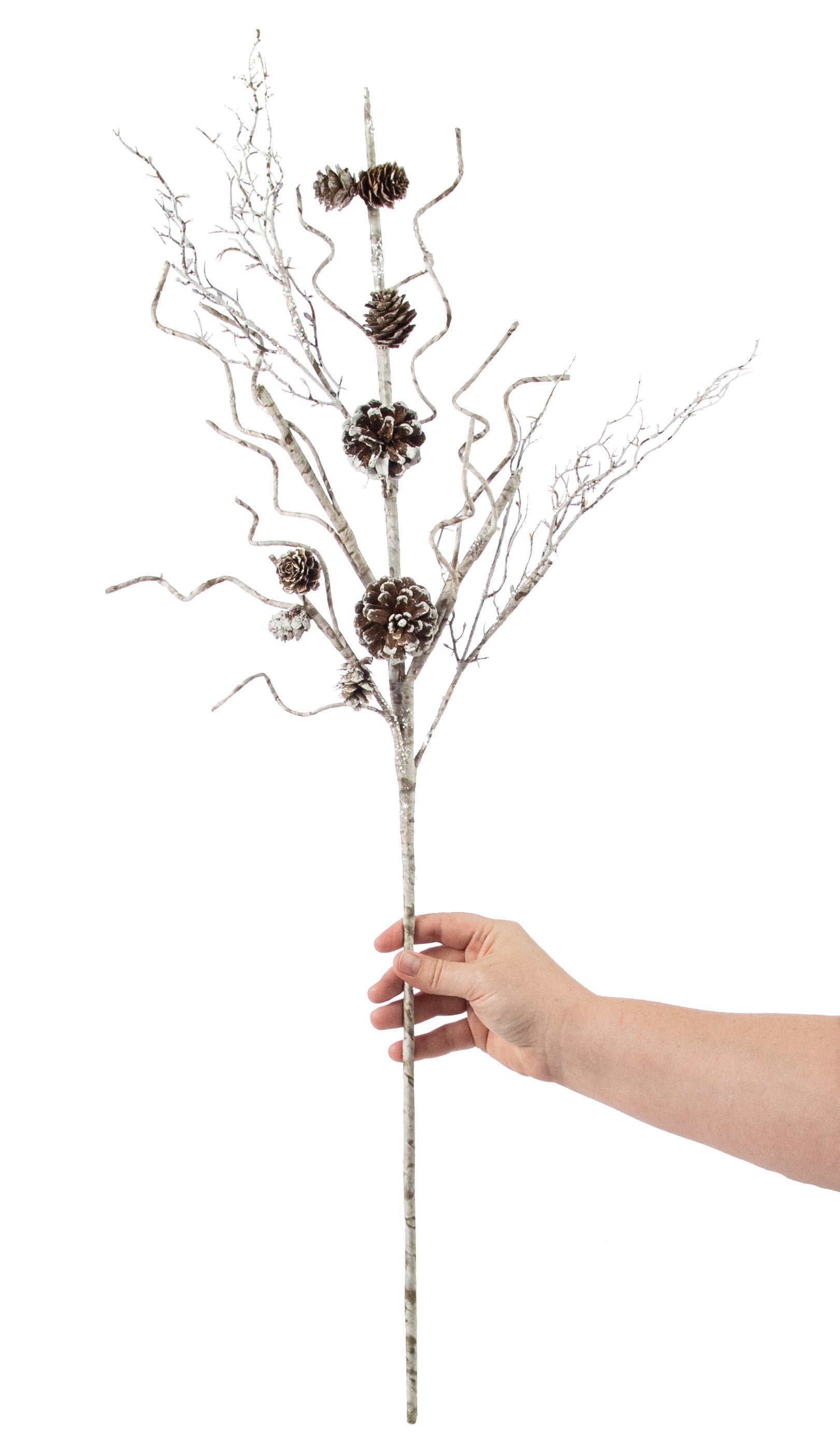 32" Iced Birch Pinecone Branch Lifestyle Photo