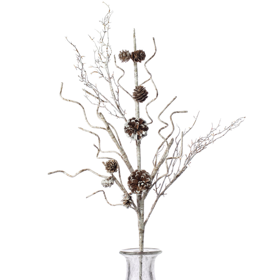 32" Iced Birch Pinecone Branch Item Number: 273276