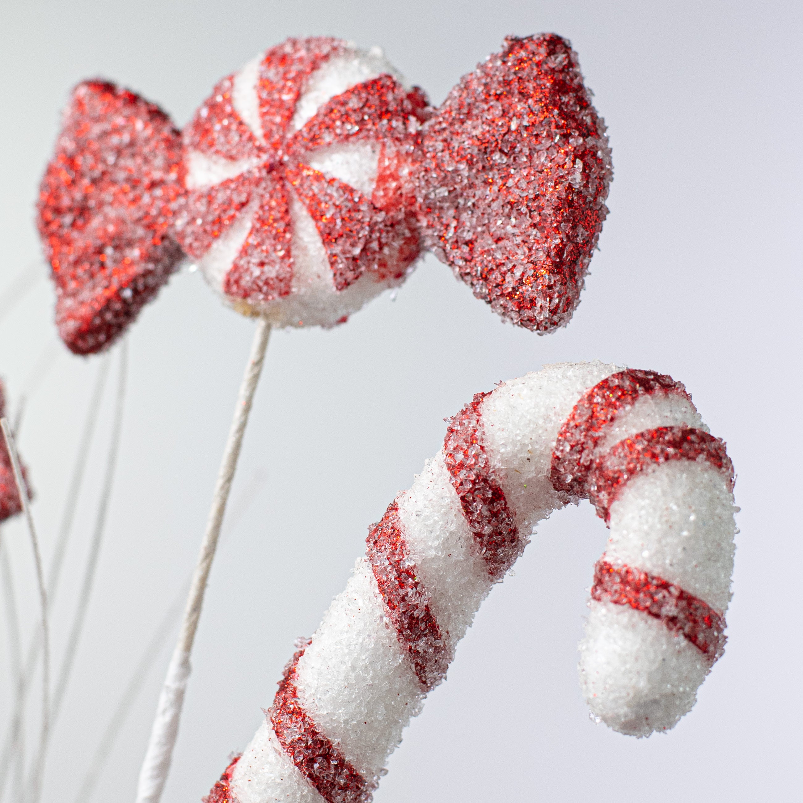 29" Iced Candy Cane & Peppermint Spray: Red & White Lifestyle Photo