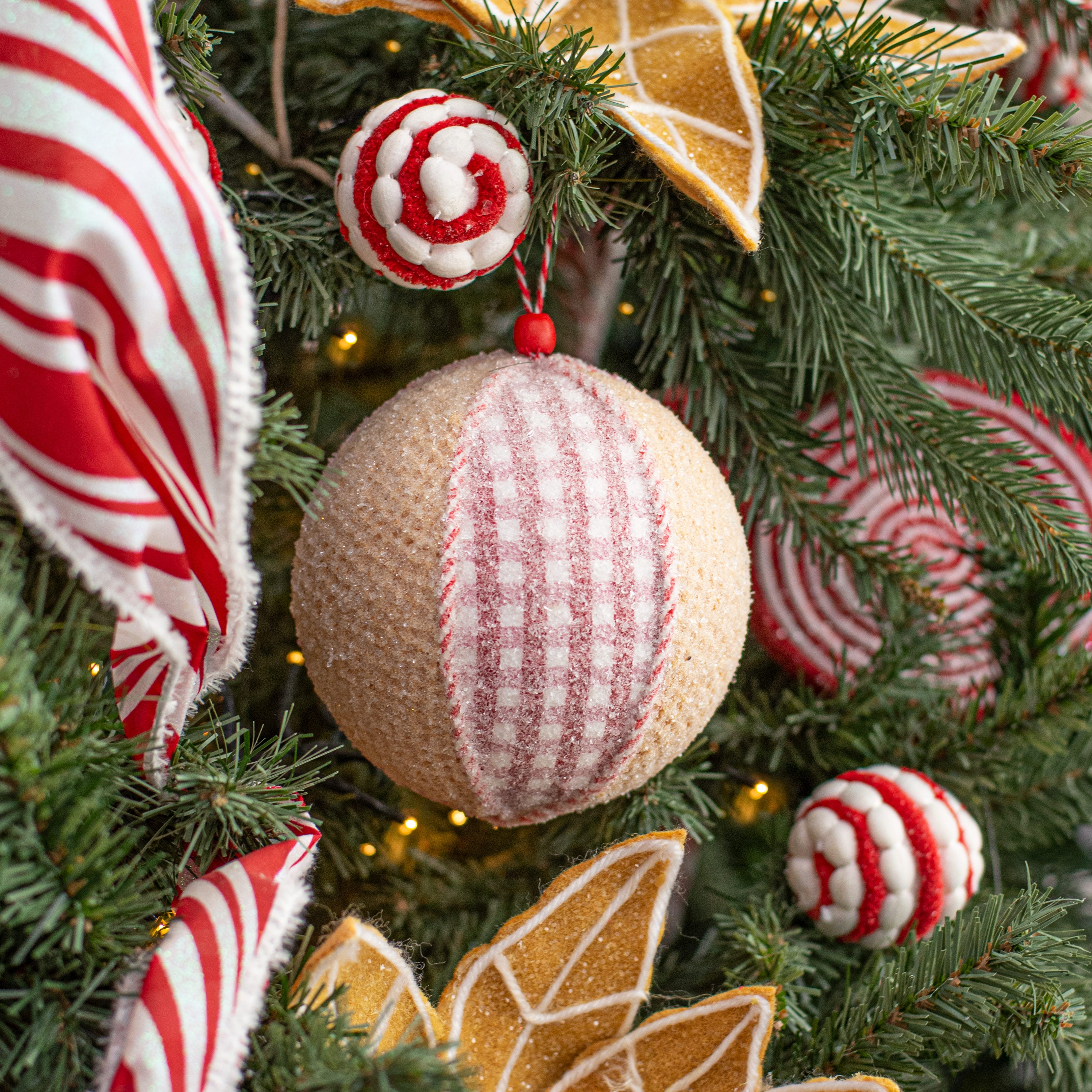5" Iced Gingerbread Peppermint Ornament Lifestyle Photo