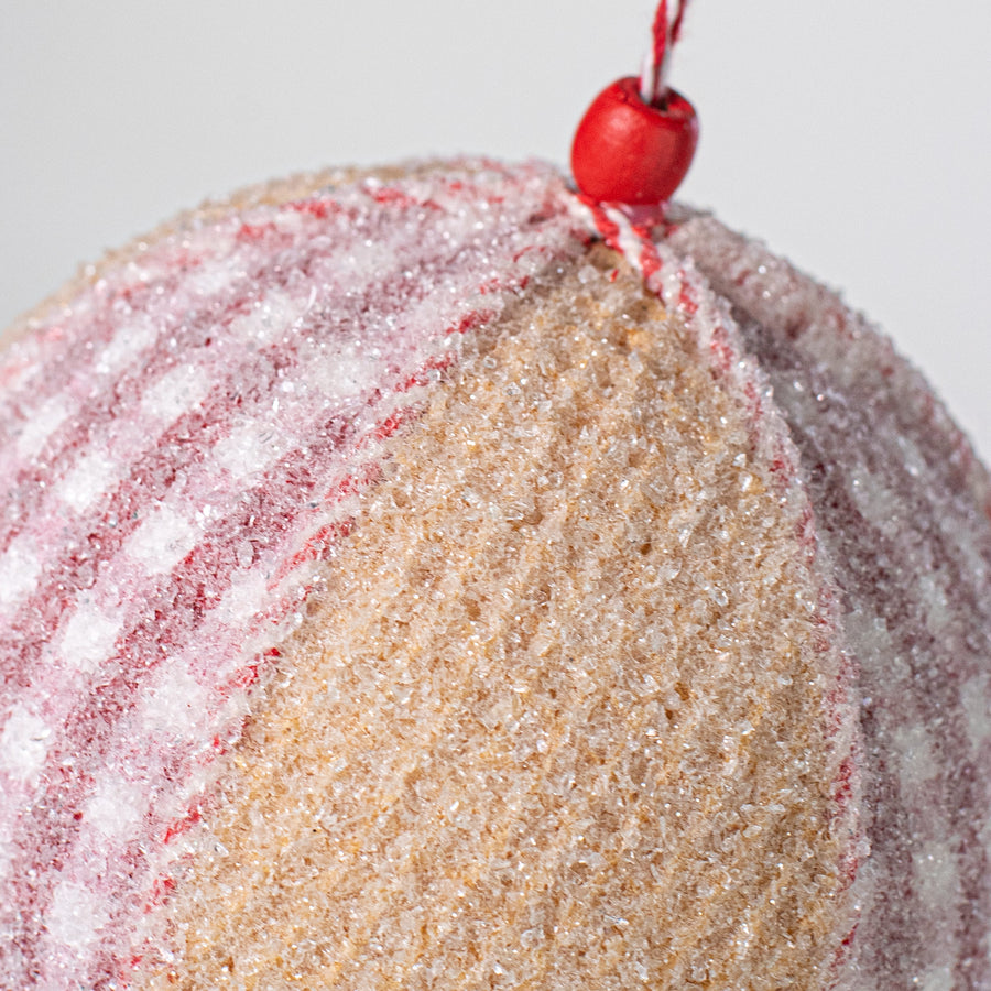 5" Iced Gingerbread Peppermint Ornament detail photo 3