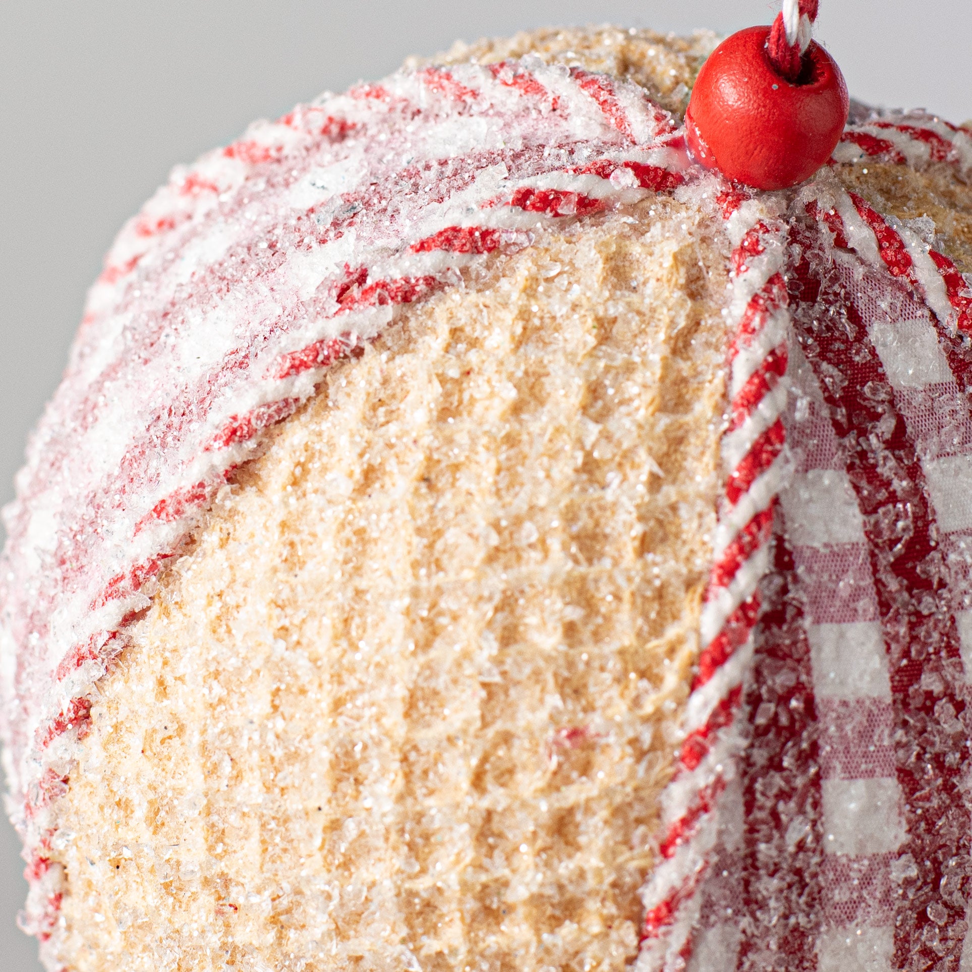 4" Iced Gingerbread Peppermint Ornament detail photo 3