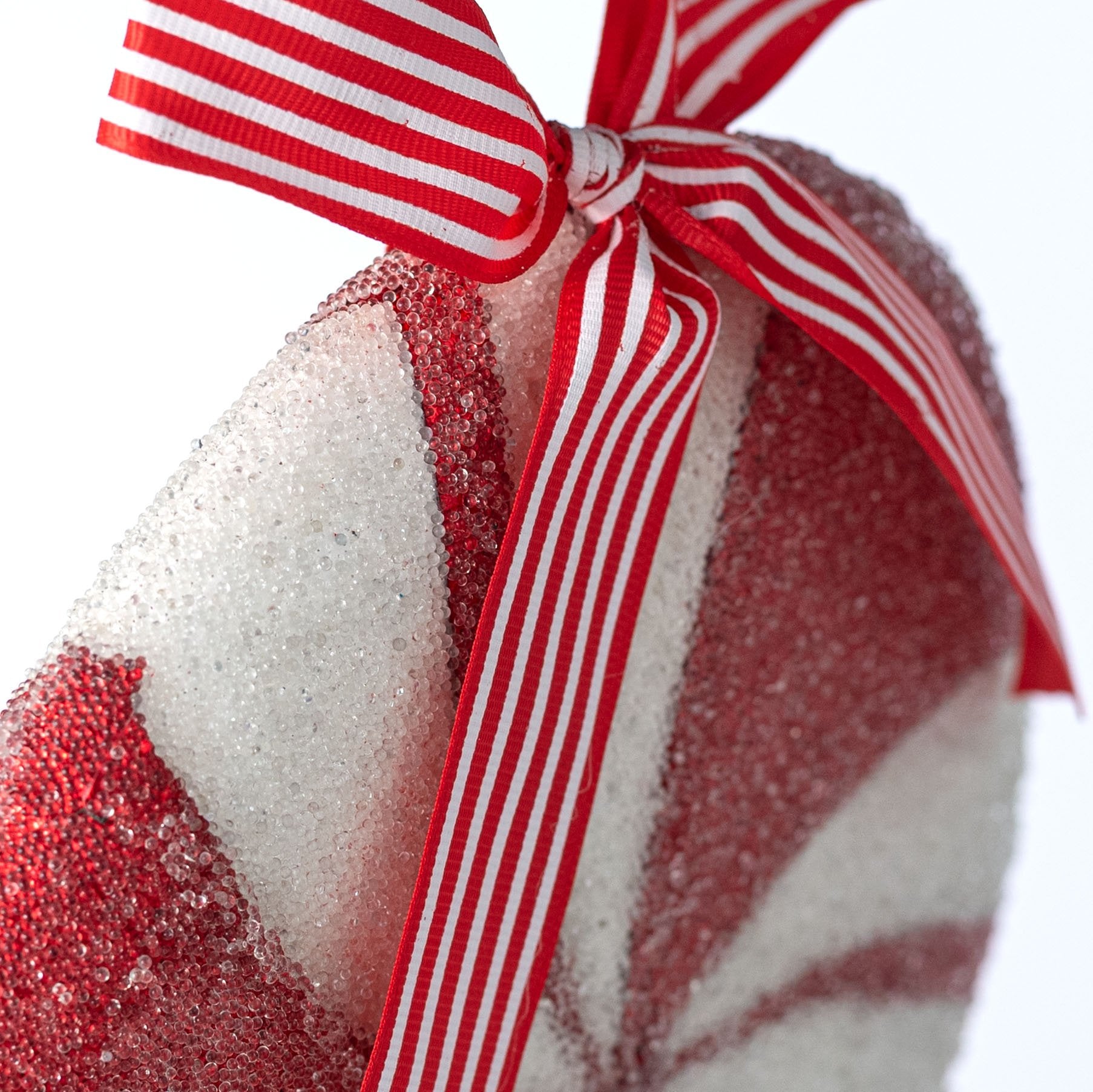 8" Iced Peppermint Ornament: Red & White detail photo 3