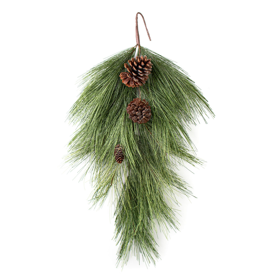 32" Iced Pine with Pinecones Teardrop Item Number: XX9090