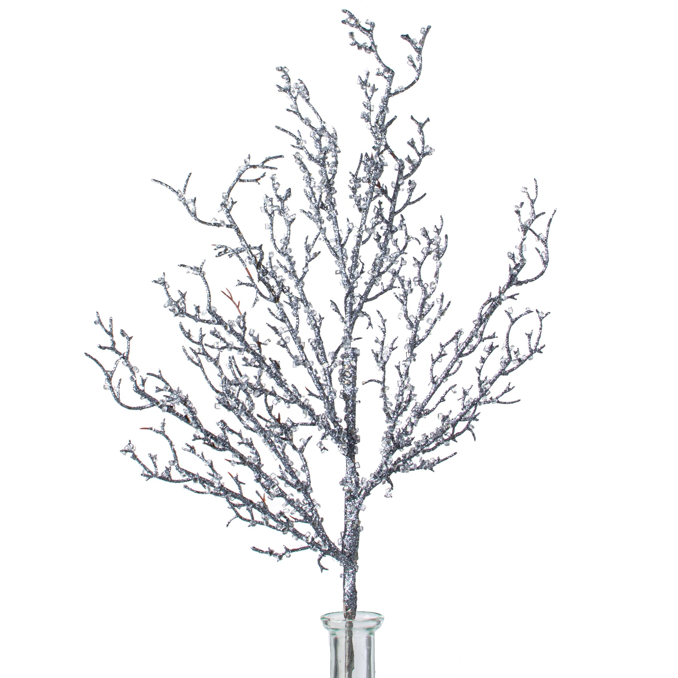 21" Iced Twig Spray: Pewter Item Number: 202217