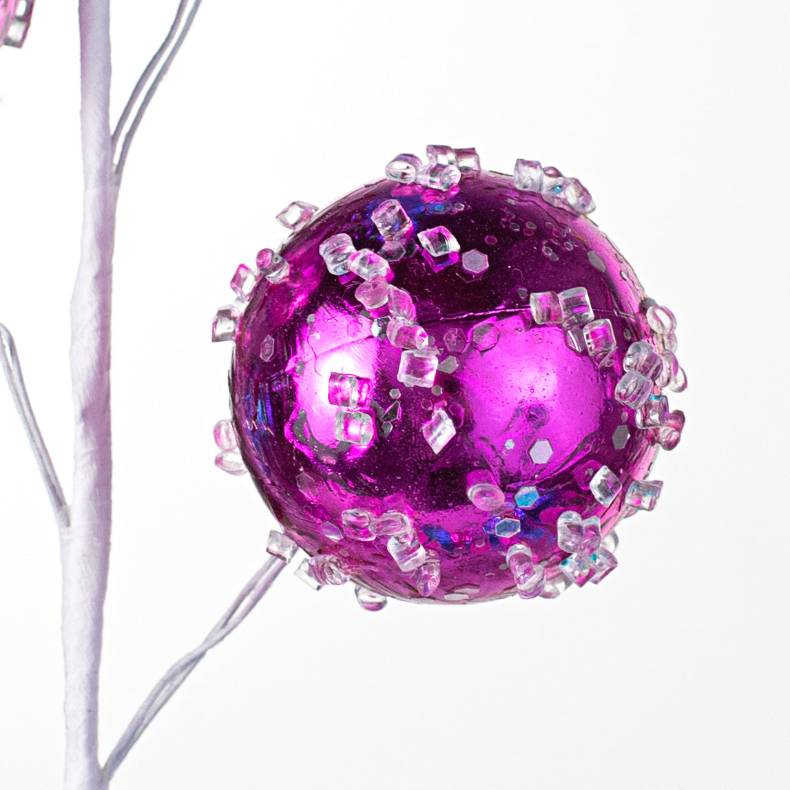 26" Icy Ball Ornament Spray: Fuchsia & Blue Lifestyle Photo