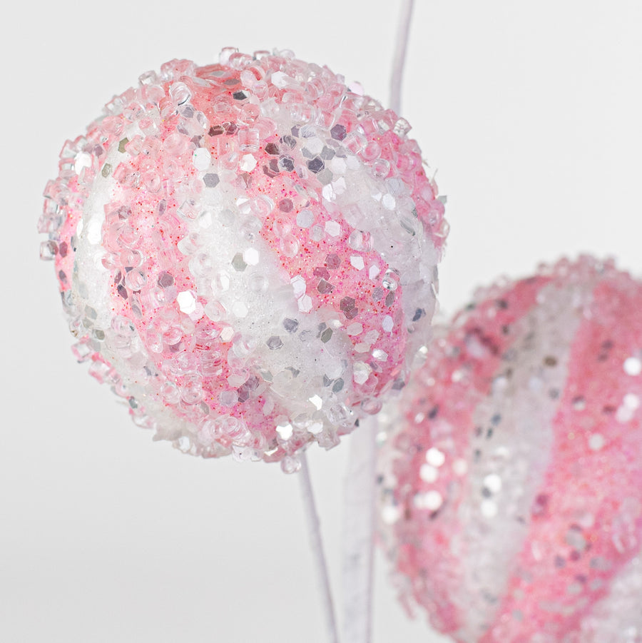 18" Icy Ball Pick: Pink & White Lifestyle Photo
