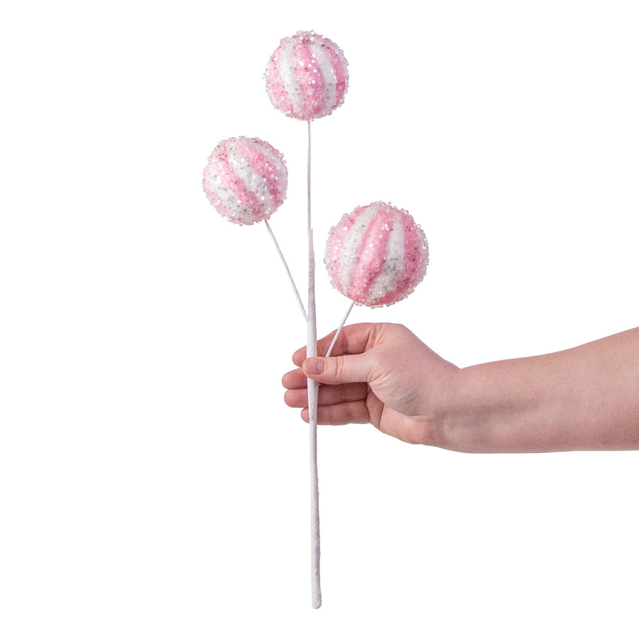 18" Icy Ball Pick: Pink & White detail photo 3