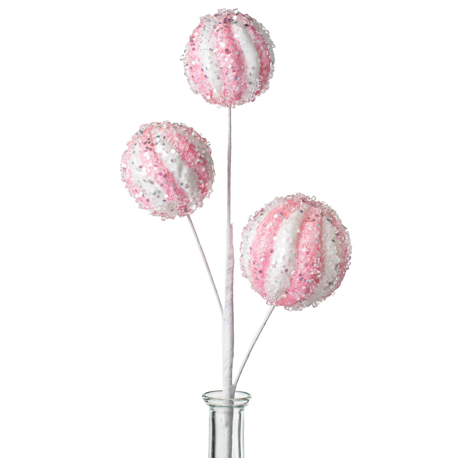 18" Icy Ball Pick: Pink & White Item Number: 85240PKWT