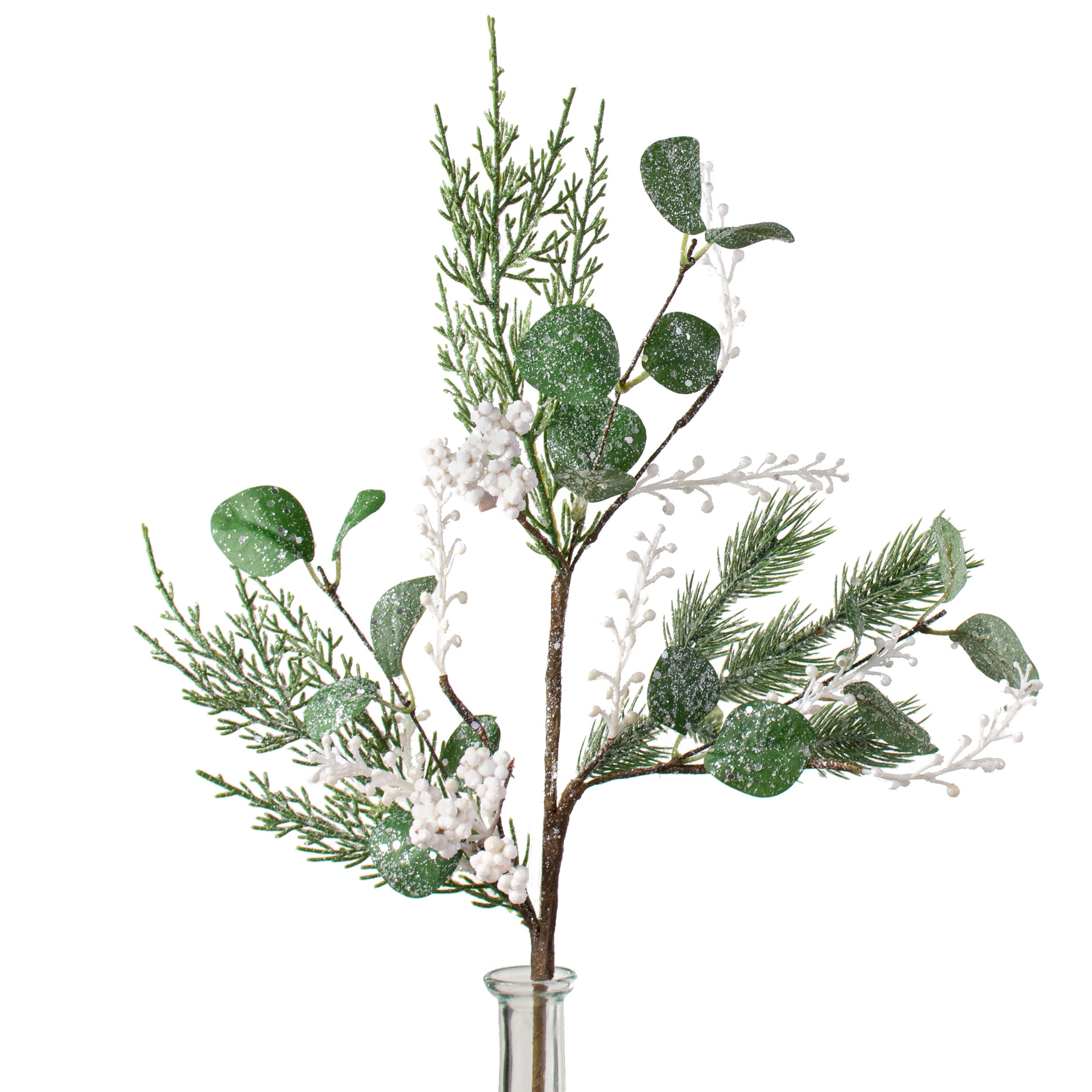 18" Icy Berry, Pine, Eucalyptus Leaves Pick Item Number: 85313SP18