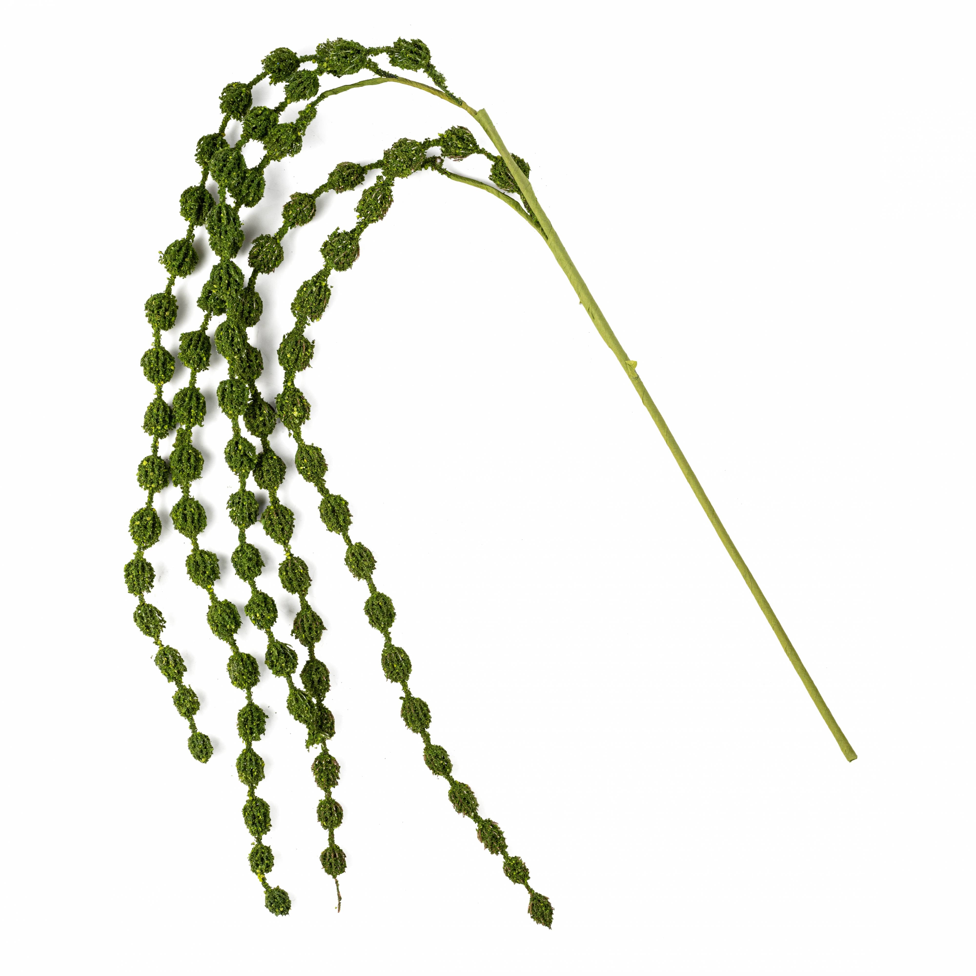 42" Flocked Allium Hanging Spray: Moss Green