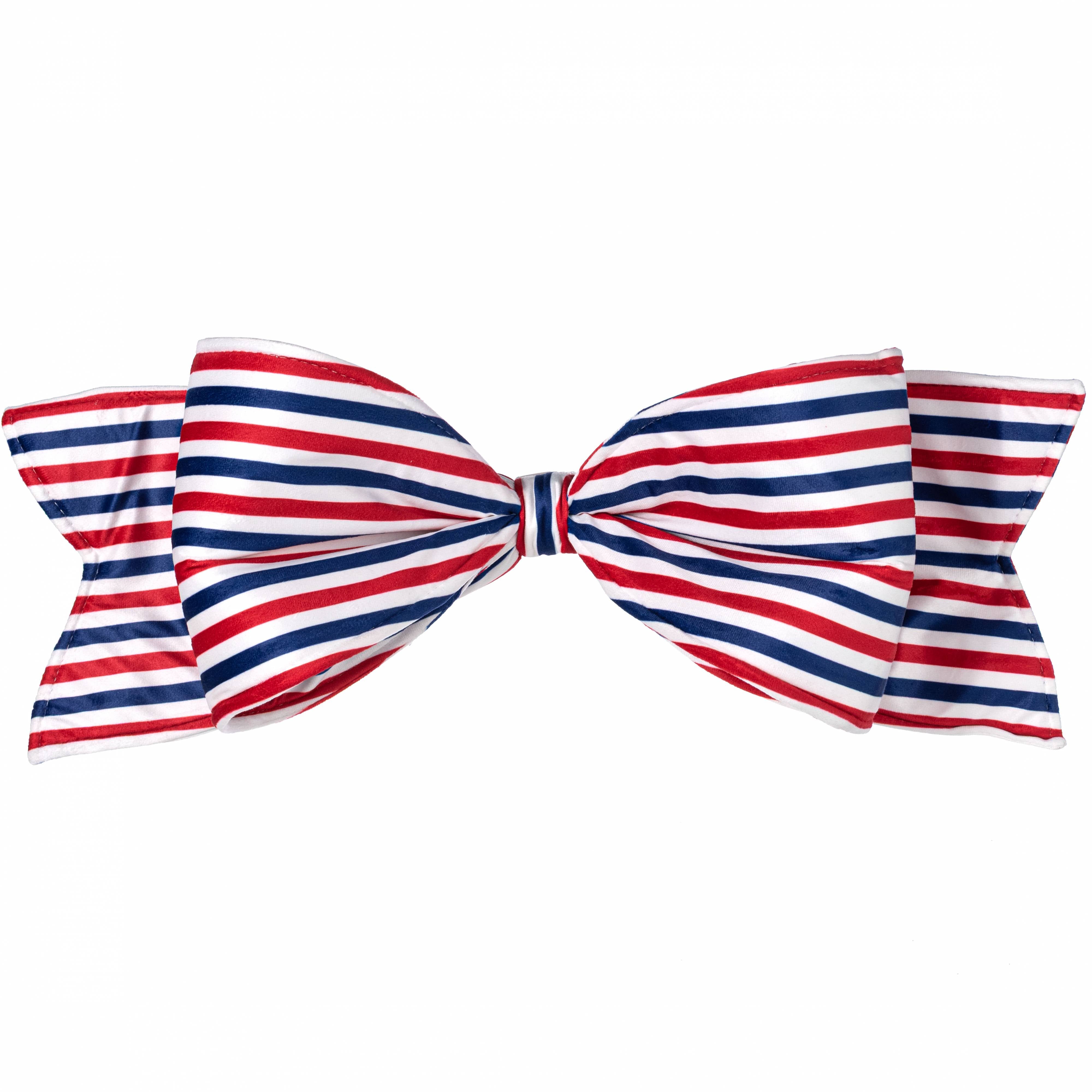 24" Pre-Made Bow: Red, White & Blue Stripes