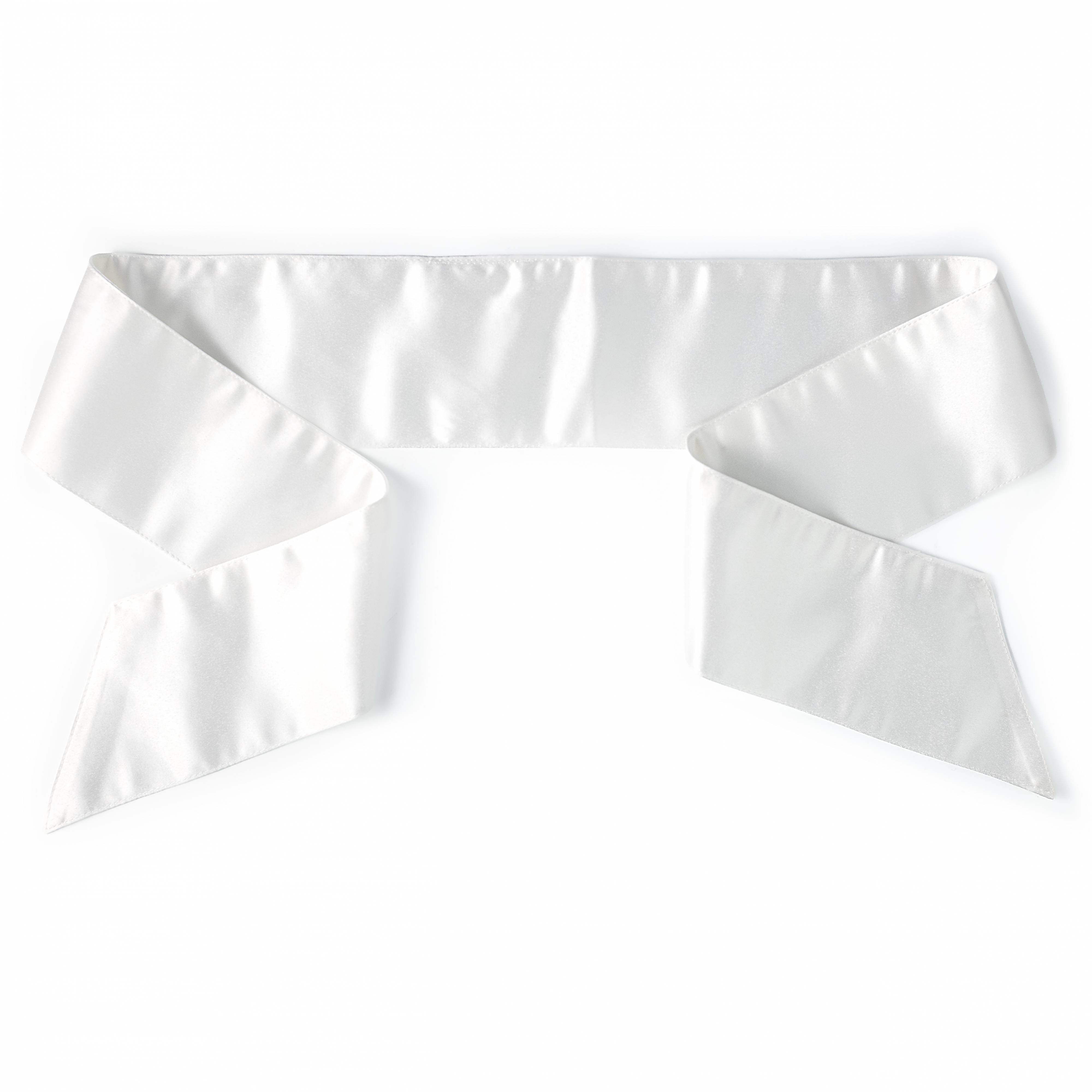 [D Stevens] 4" x 56" Satin Wreath Sash: Winter White
