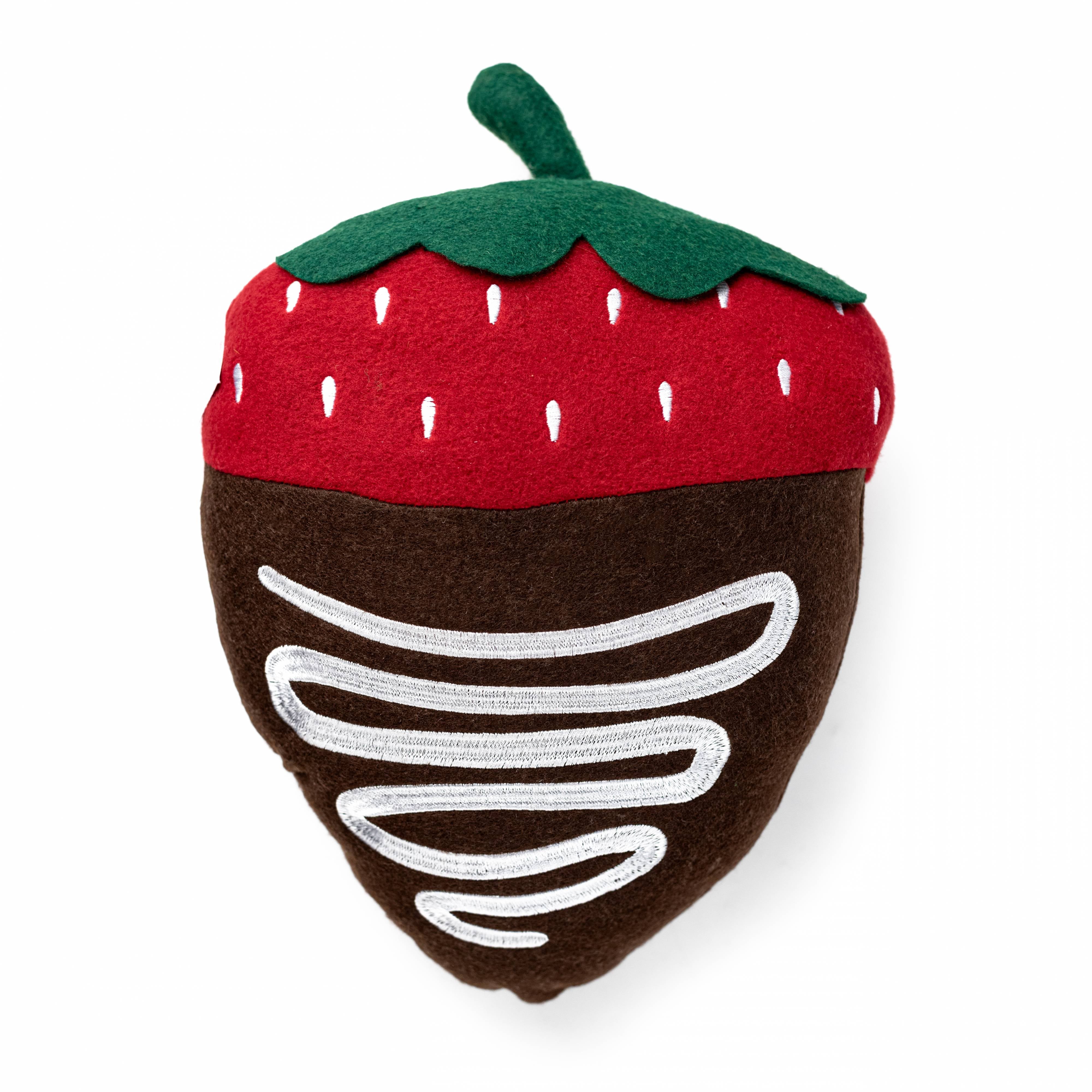 12" Plush Chocolate Covered Strawberry Wreath Accent
