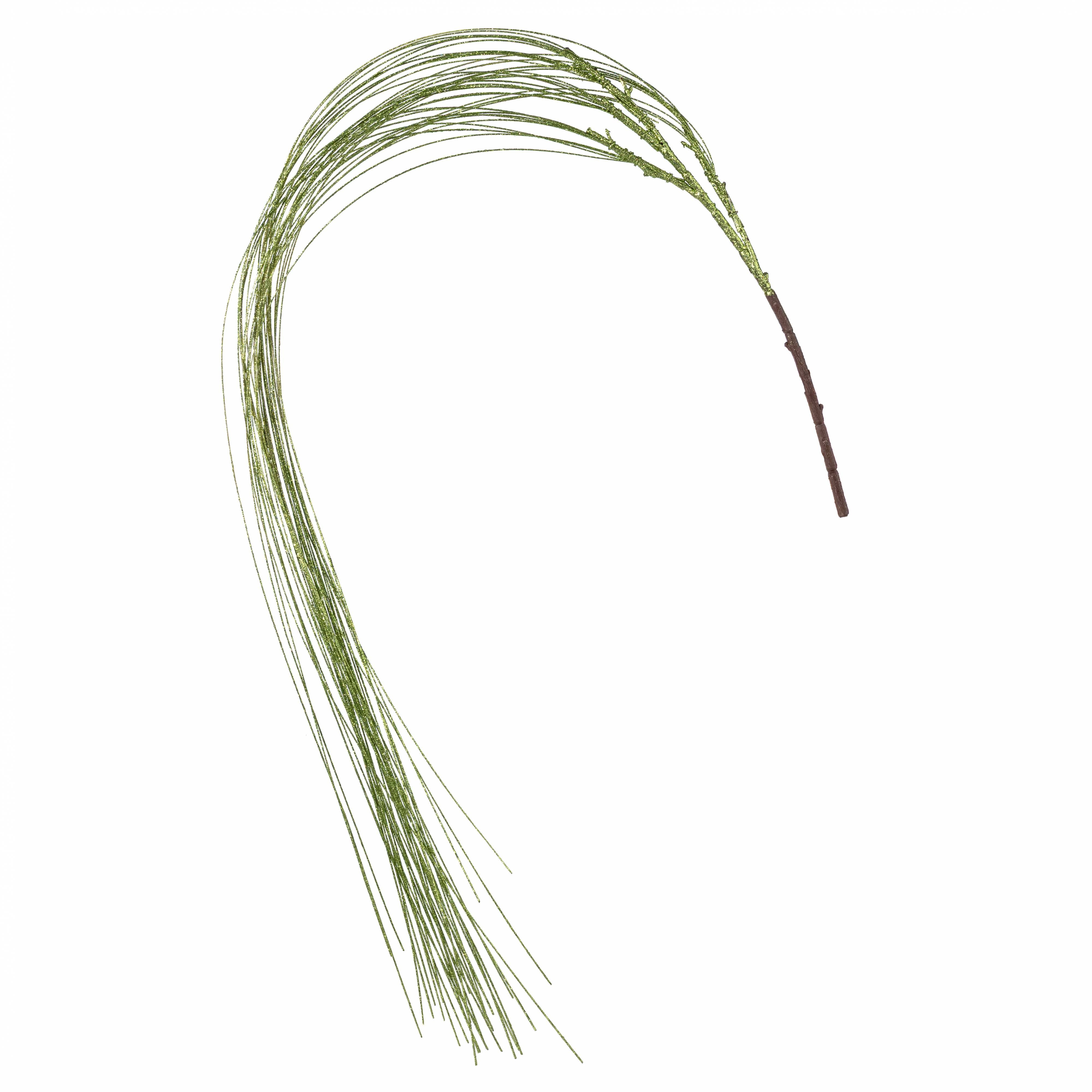 55" Glitter Fishline Hanging Spray: Lime Green