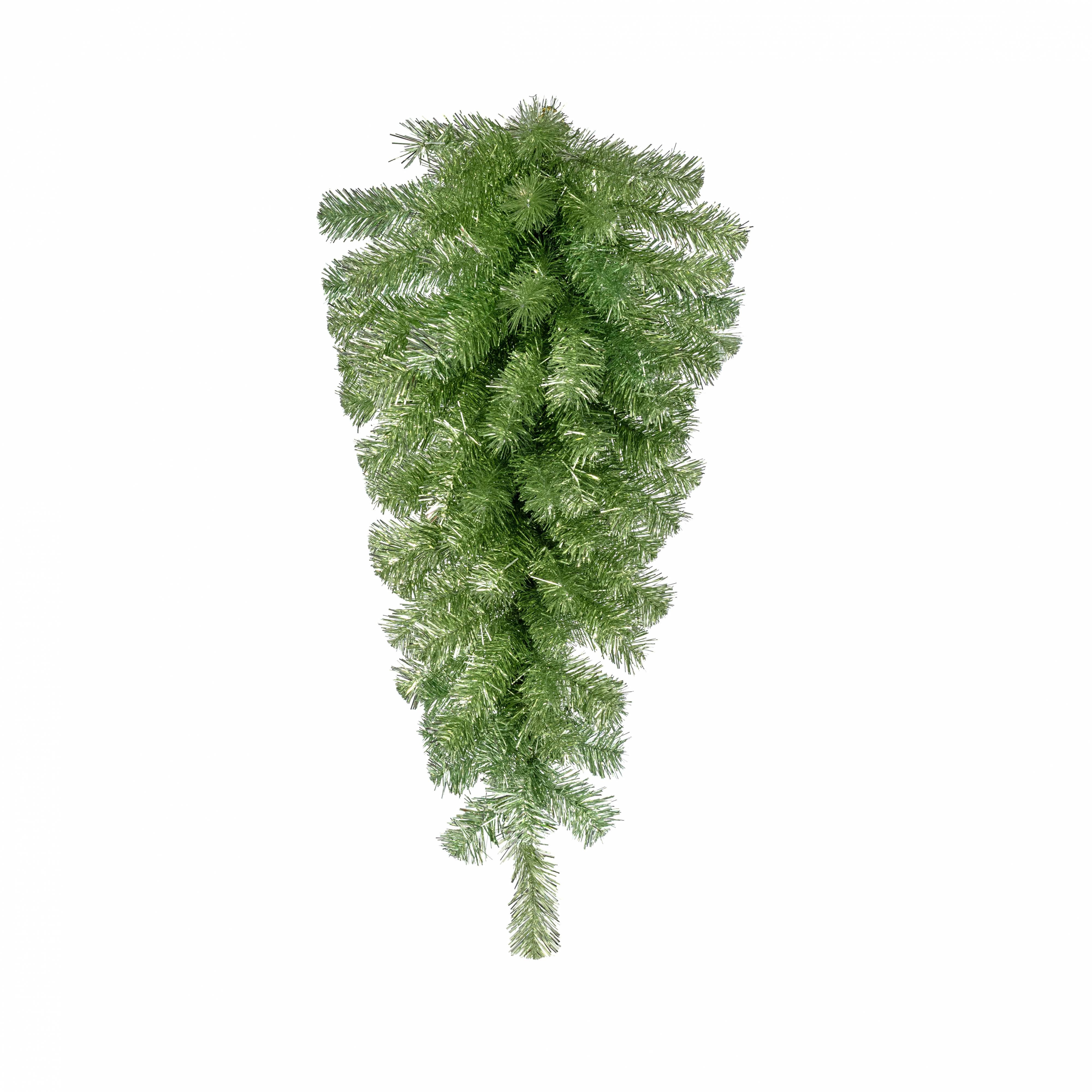 30" Tinsel Pine Teardrop: Fresh Pine Green