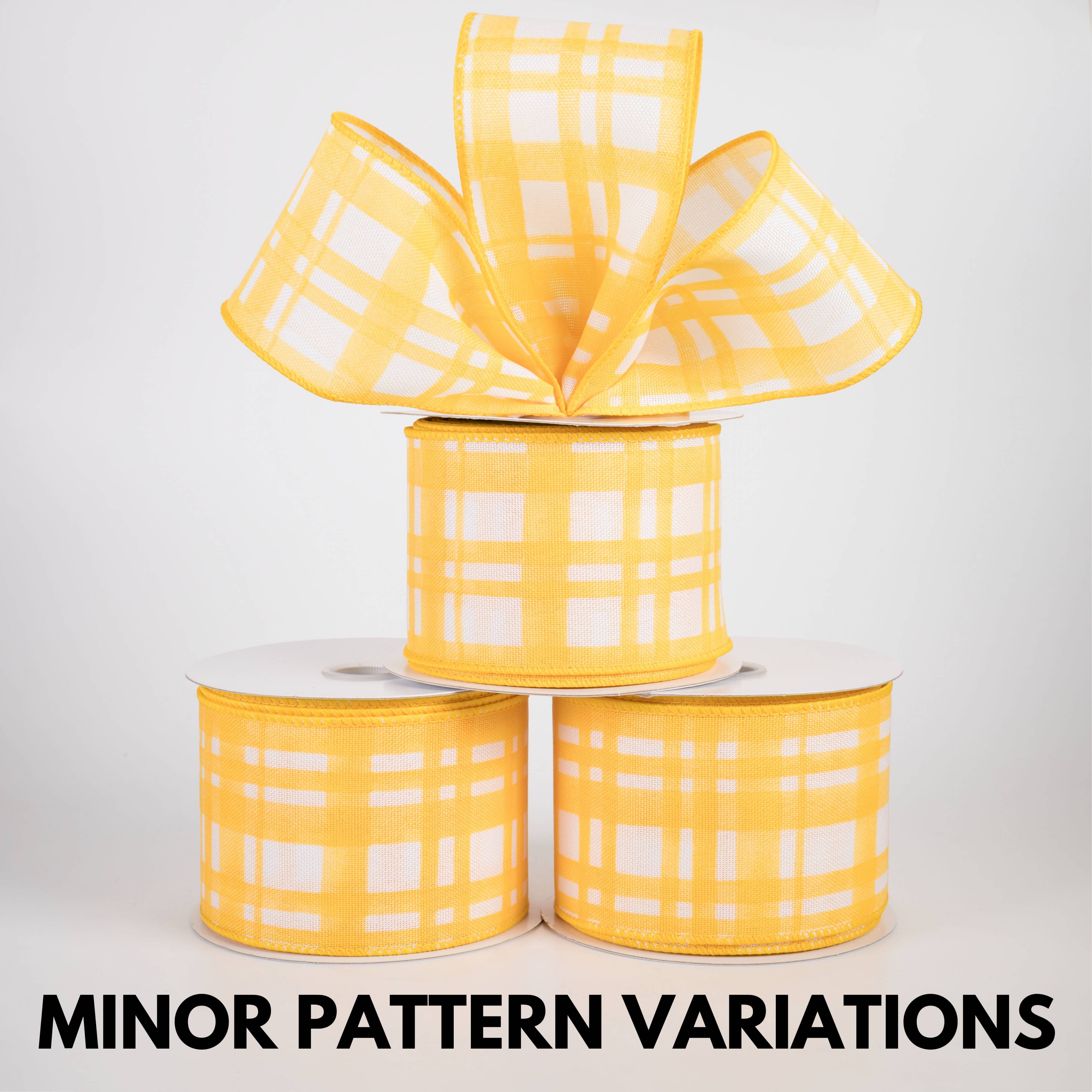 2.5" Watercolor Tuttola Plaid Ribbon: Yellow (10 Yards)