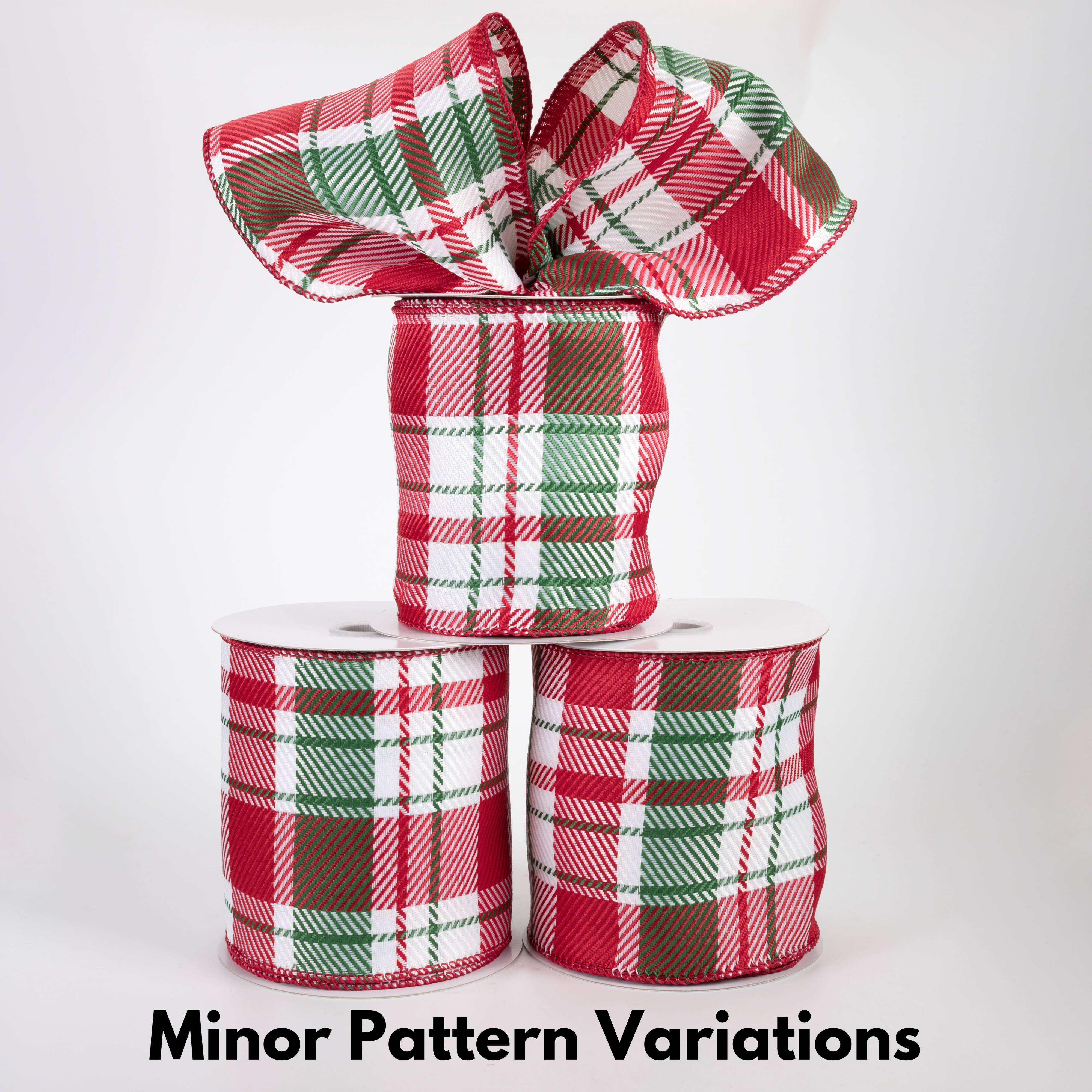 4" Bold Evan Christmas Woven Plaid Ribbon: Red & Emerald (10 Yards)