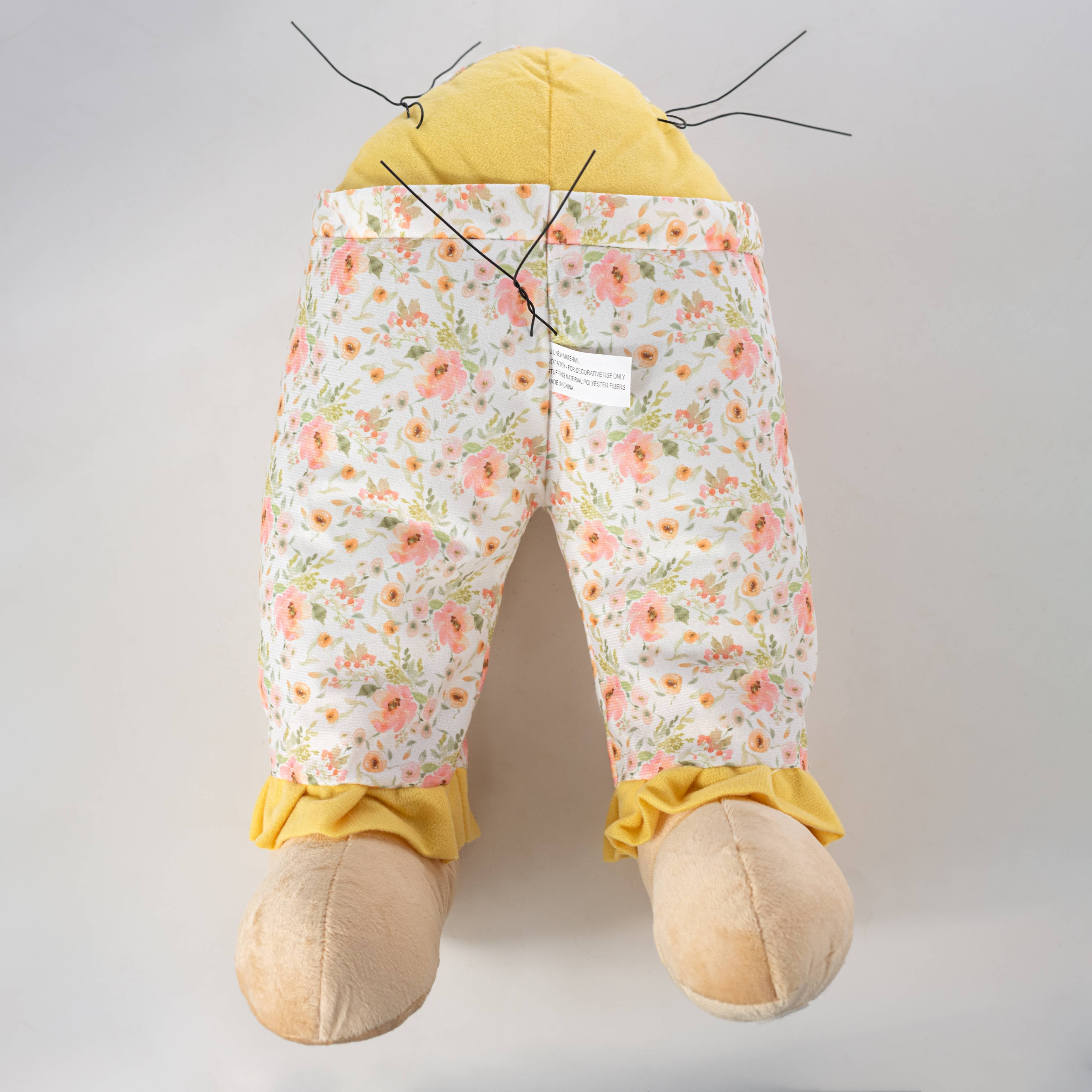 Plush Girl Bunny Wreath Decor Kit: Yellow (3 Pieces)