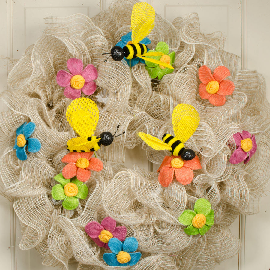 22" Bumble Bee Floral Spray (3 Bees)